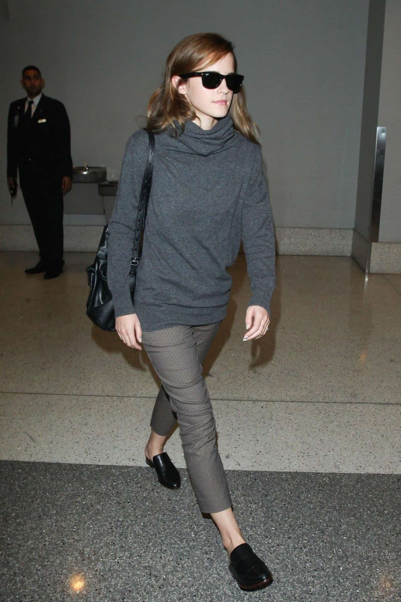 Emma Watson Looks Effortlessly Stylish and Comfortable at LAX Airport