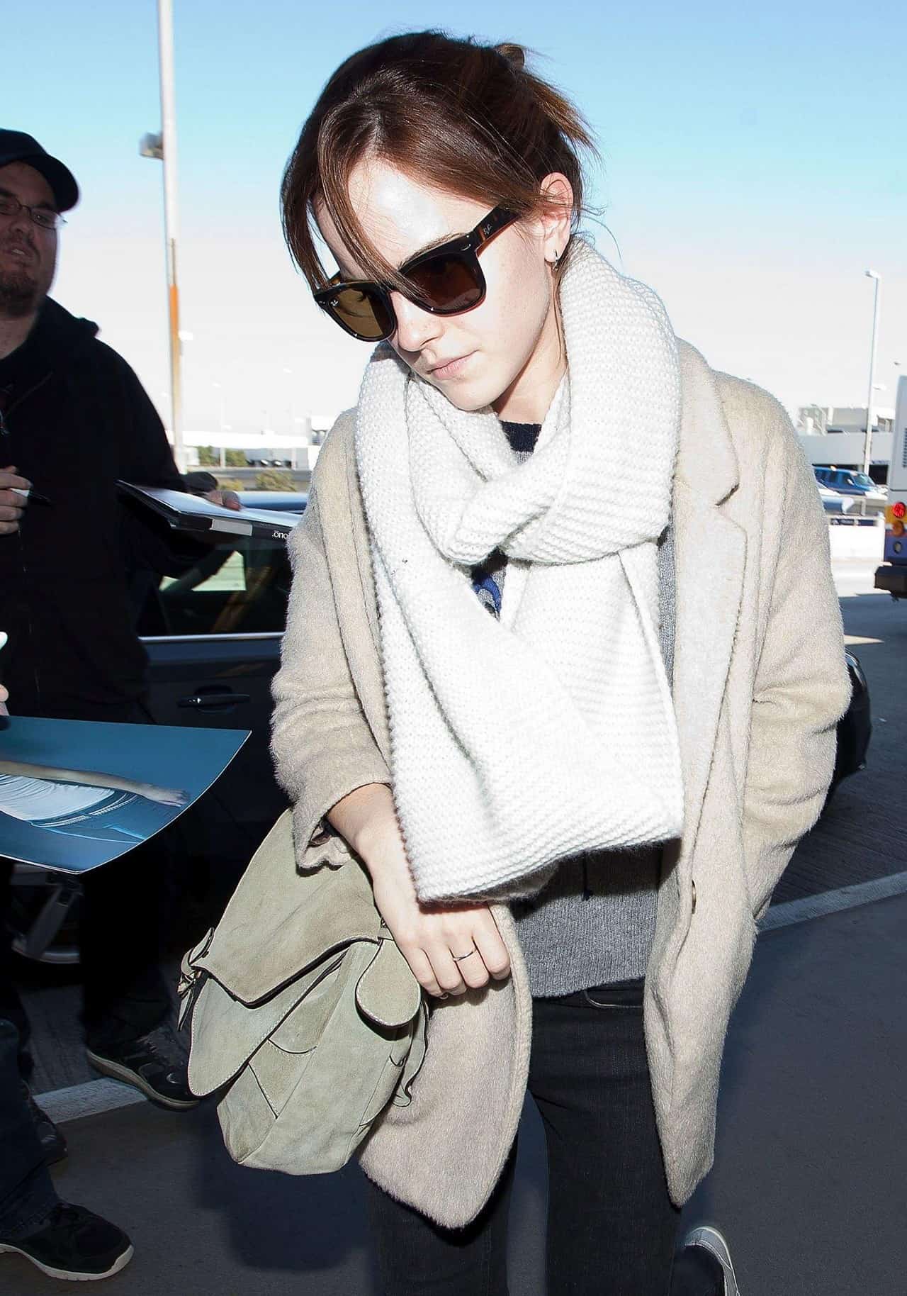 Emma Watson Seen Arriving Effortlessly Chic at LAX Airport