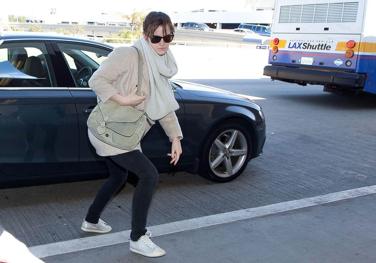 Emma Watson Seen Arriving Effortlessly Chic at LAX Airport