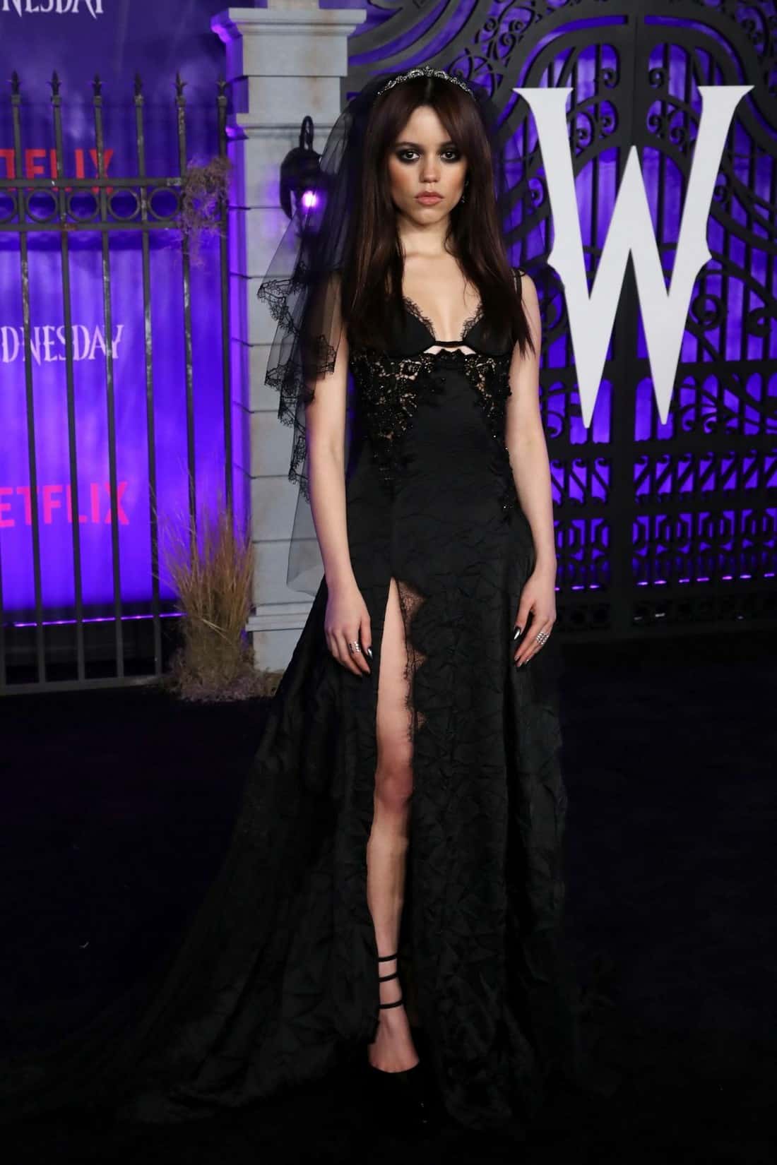 Jenna Ortega Makes a Statement on the Red Carpet with Her Gothic Bride Look