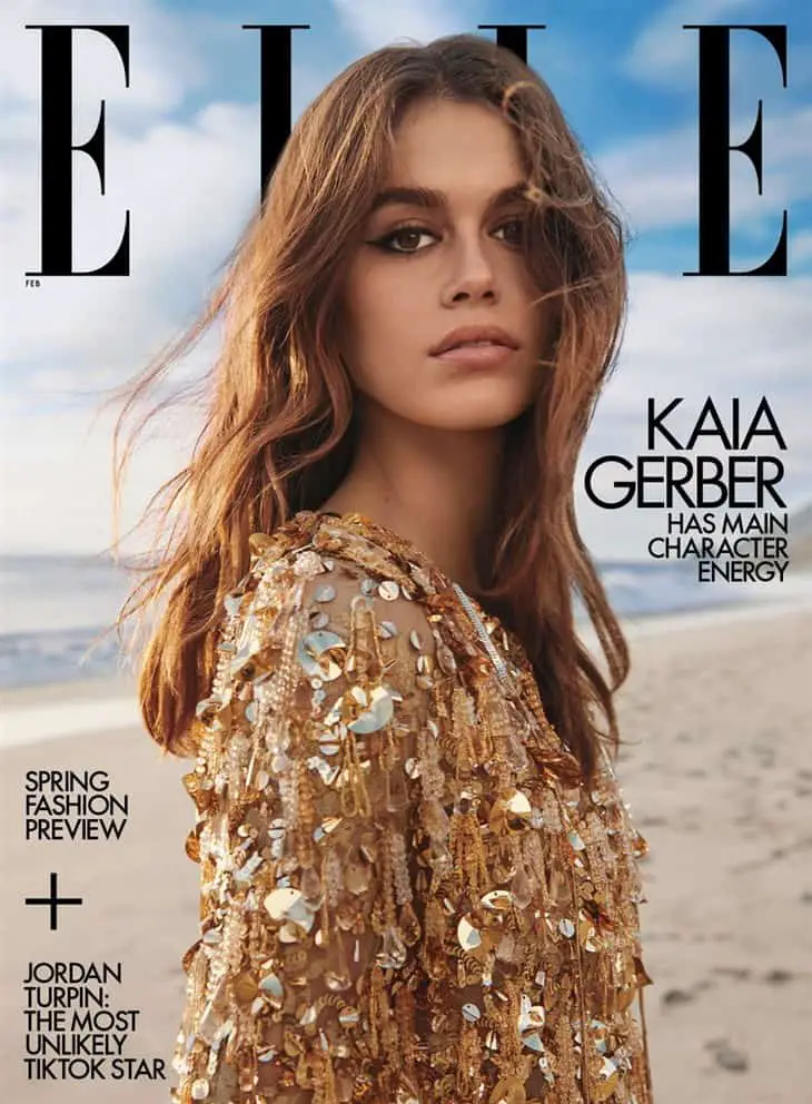 Kaia Gerber Graces the Cover of ELLE Magazine US February 2023 Issue