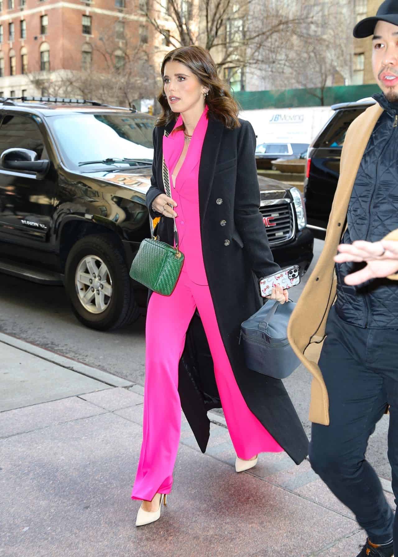 Katherine Schwarzenegger Commands Attention in Hot Pink Outfit in NYC