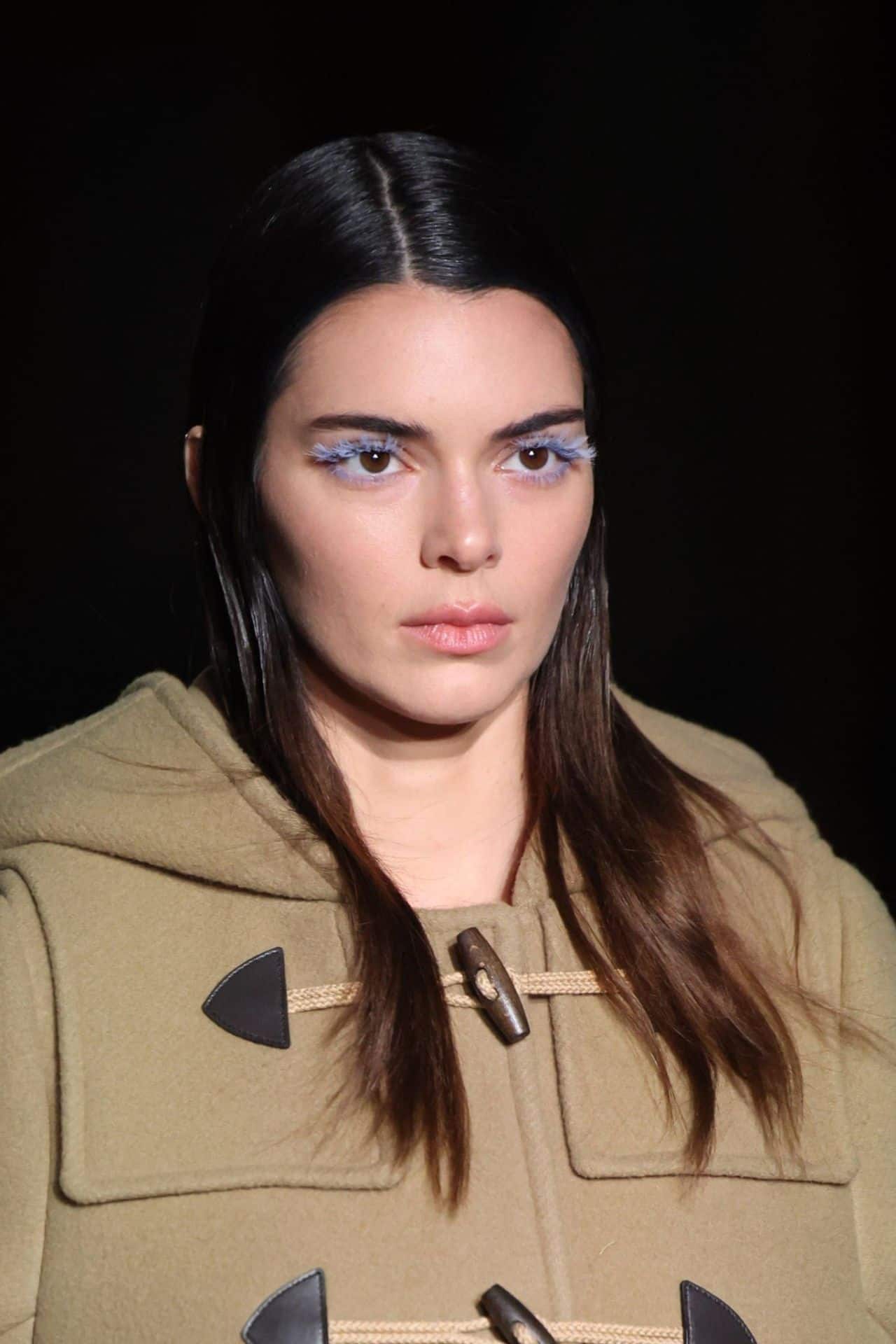 Kendall Jenner Stuns in Camel Coat and Origami Heels at Prada Show in Milan
