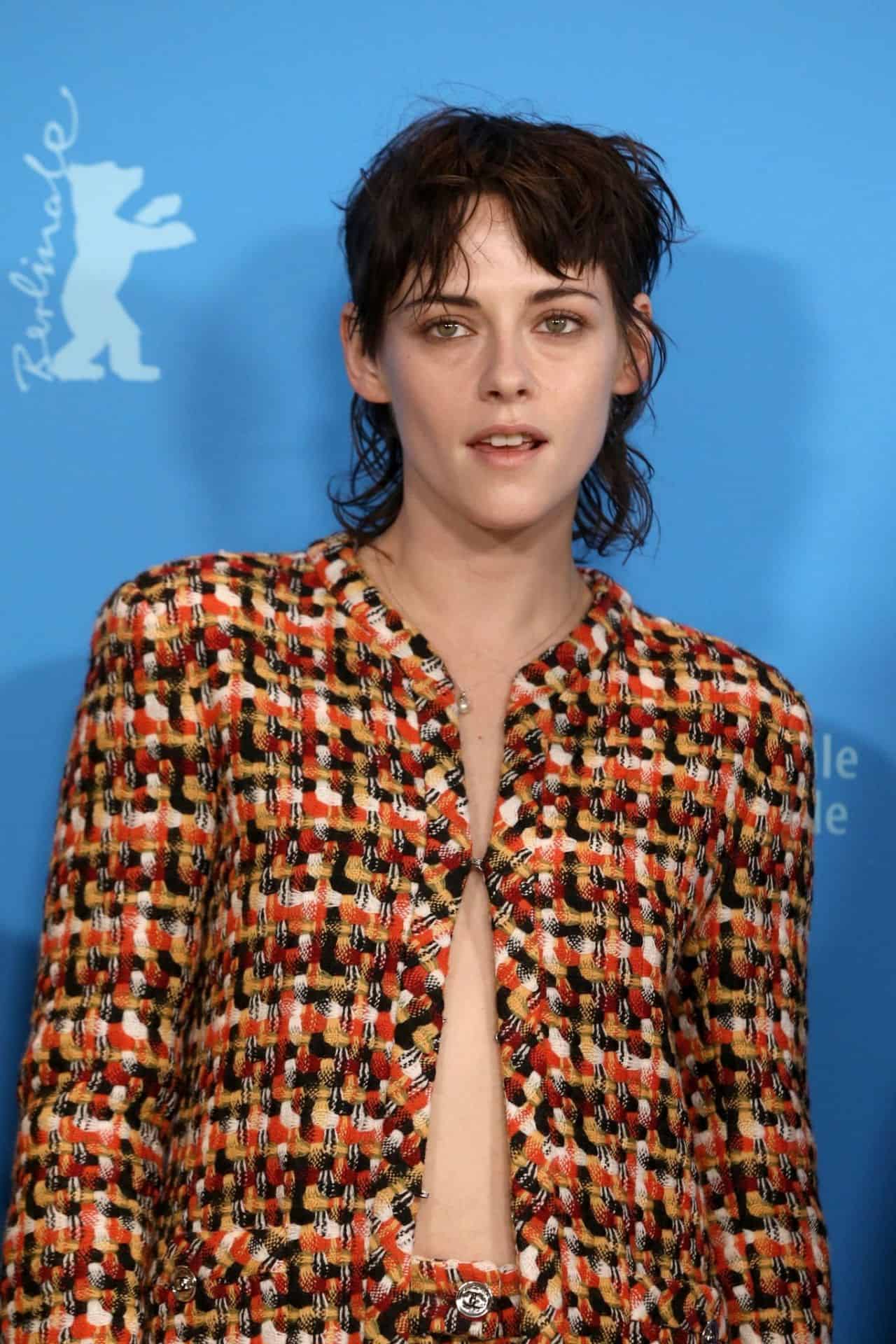 Kristen Stewart Poses in Colorful Ensemble at 73rd Berlinale Film Festival