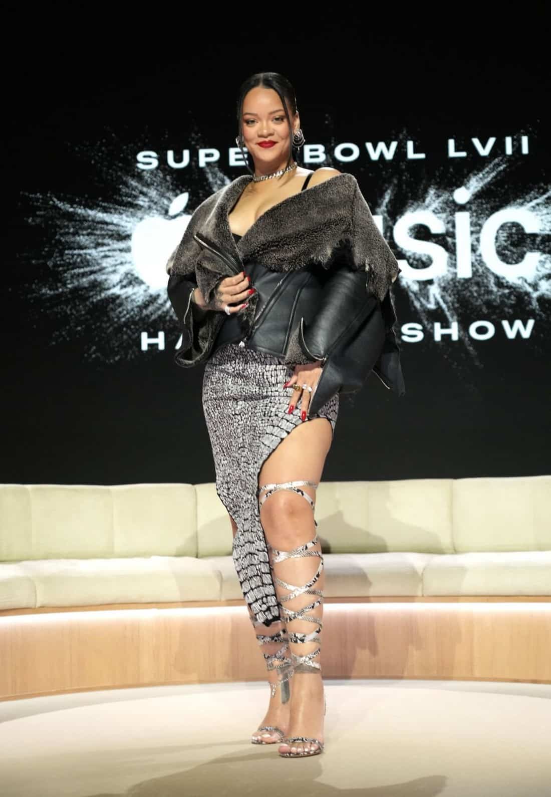 Rihanna Wows All with Fashionable Look at Super Bowl LVII Press Conference