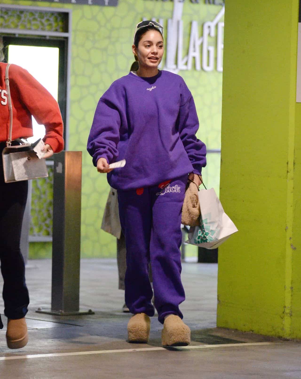 Vanessa Hudgens Rocks the Simon Miller Clogs in All-Purple Outfit
