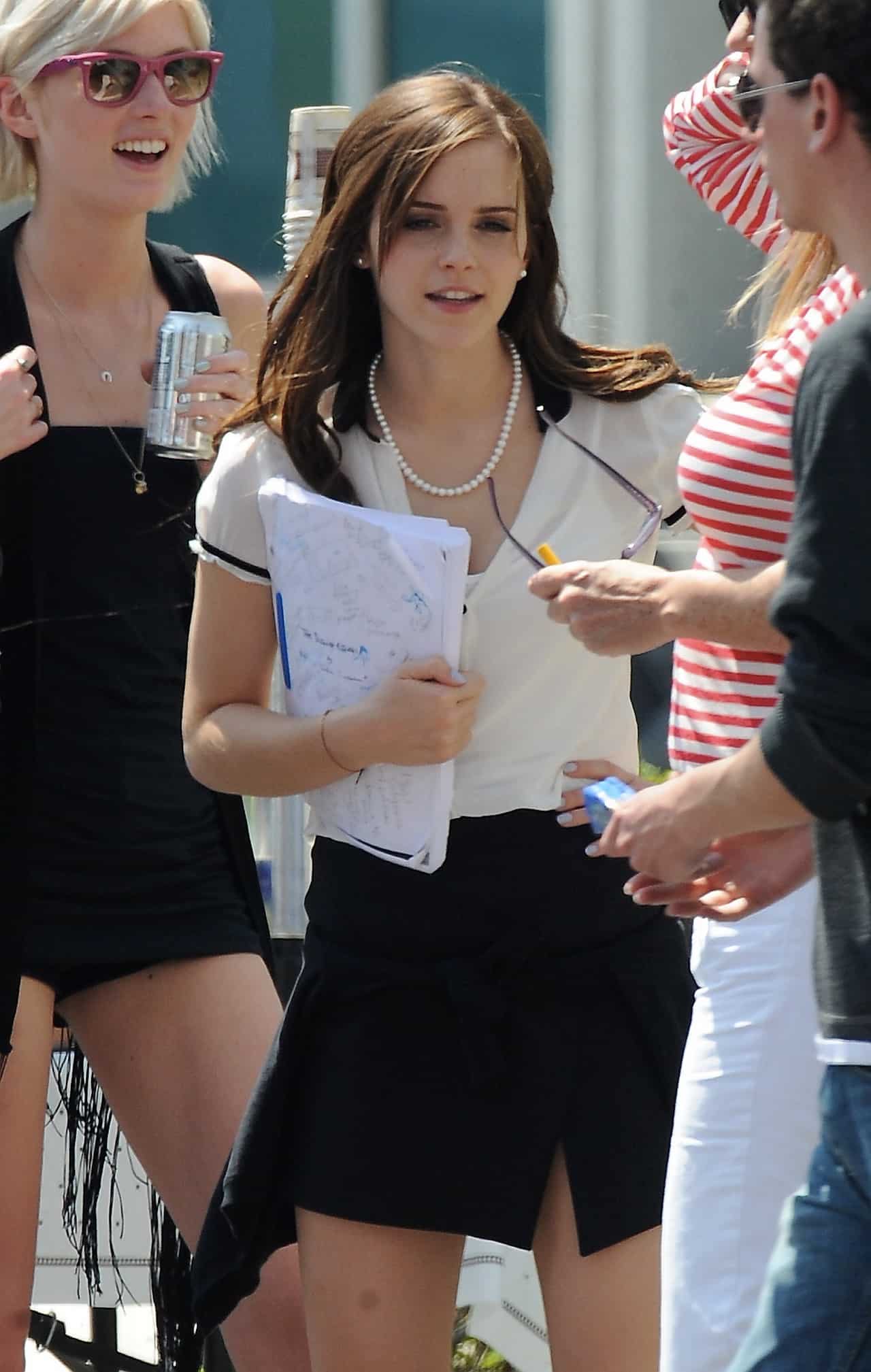 Emma Watson Catches Attention in a Business Outfit on "The Bling Ring" Set