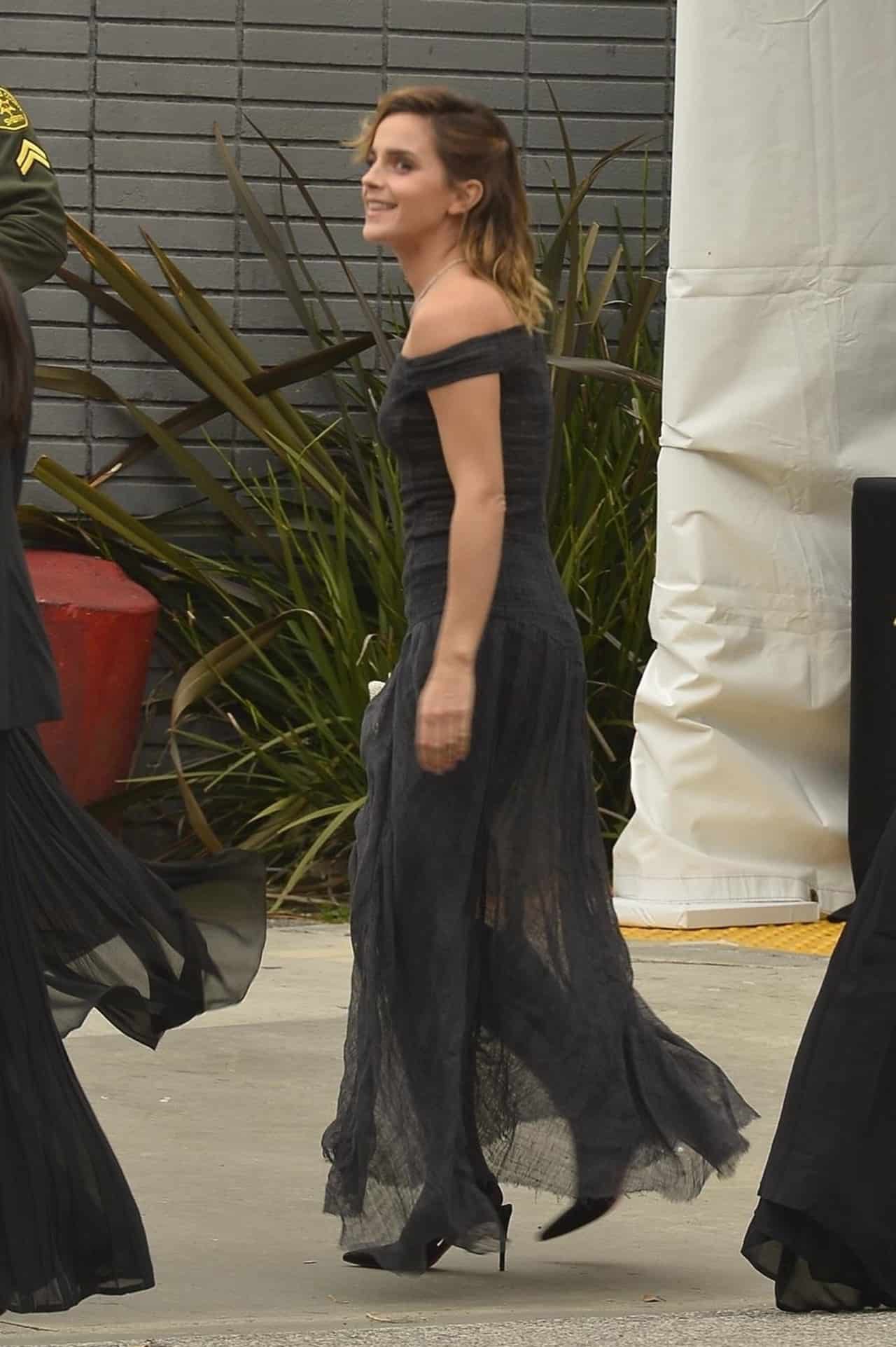 Emma Watson Looks Ethereal in a Sheer Dress Outside the Four Seasons Hotel