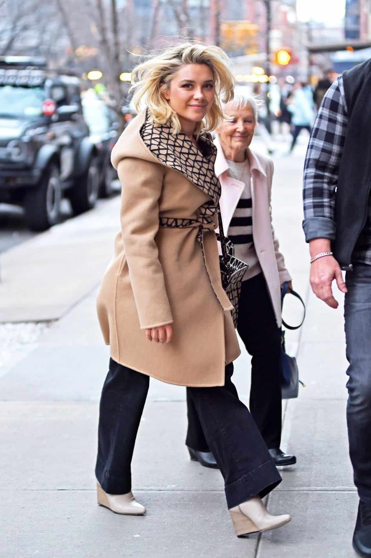 Florence Pugh Looks All Chic while Out with Her Grandmother in NY