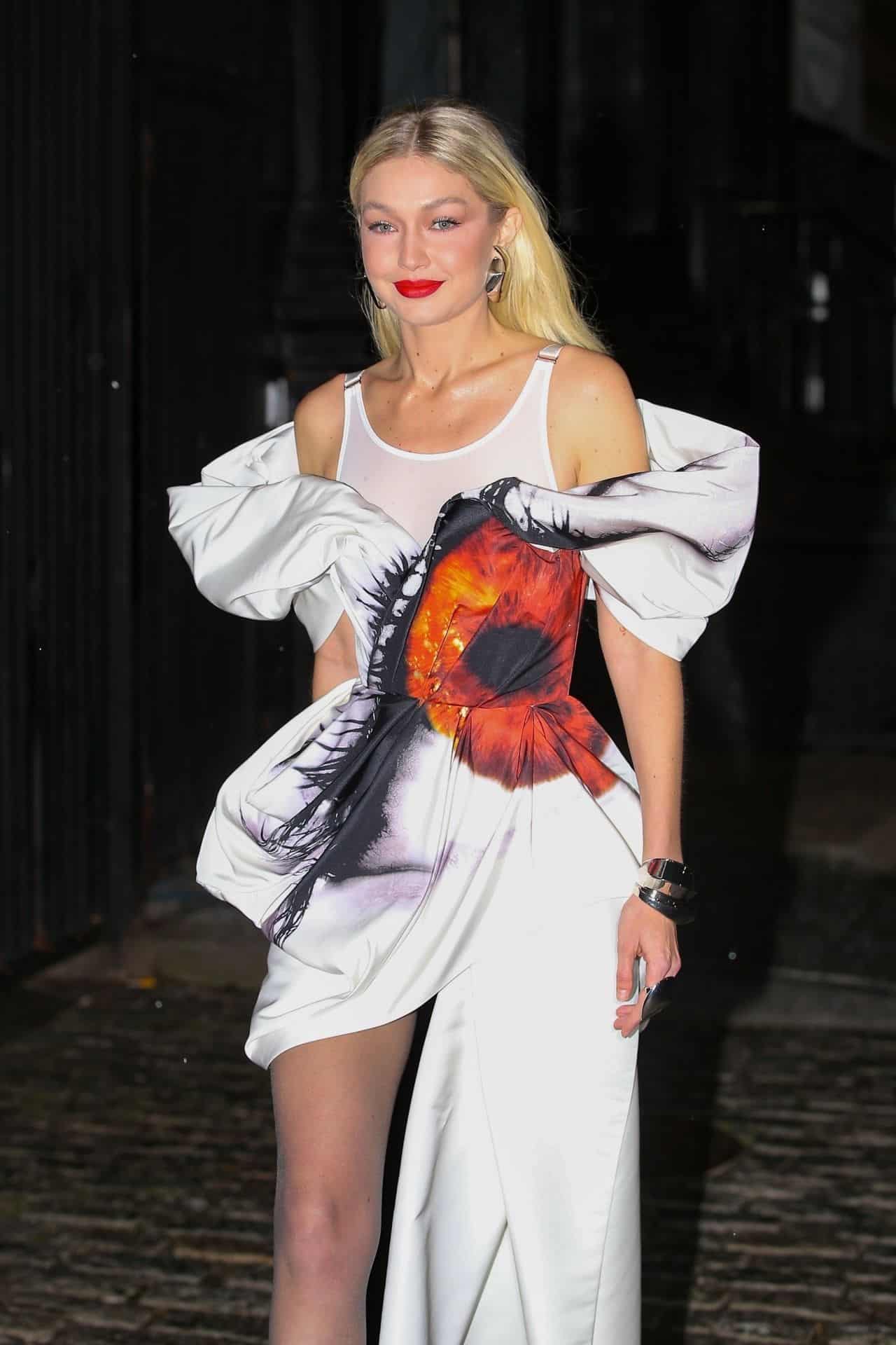 Gigi Hadid in Chic White Mini Dress at "Next in Fashion" Season 2 Party