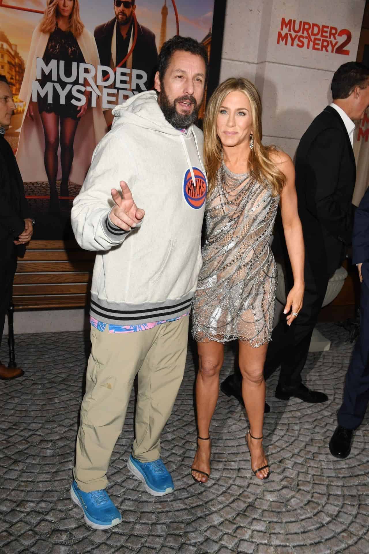 Jennifer Aniston Shines in a Chainmail Dress at "Murder Mystery 2" Premiere