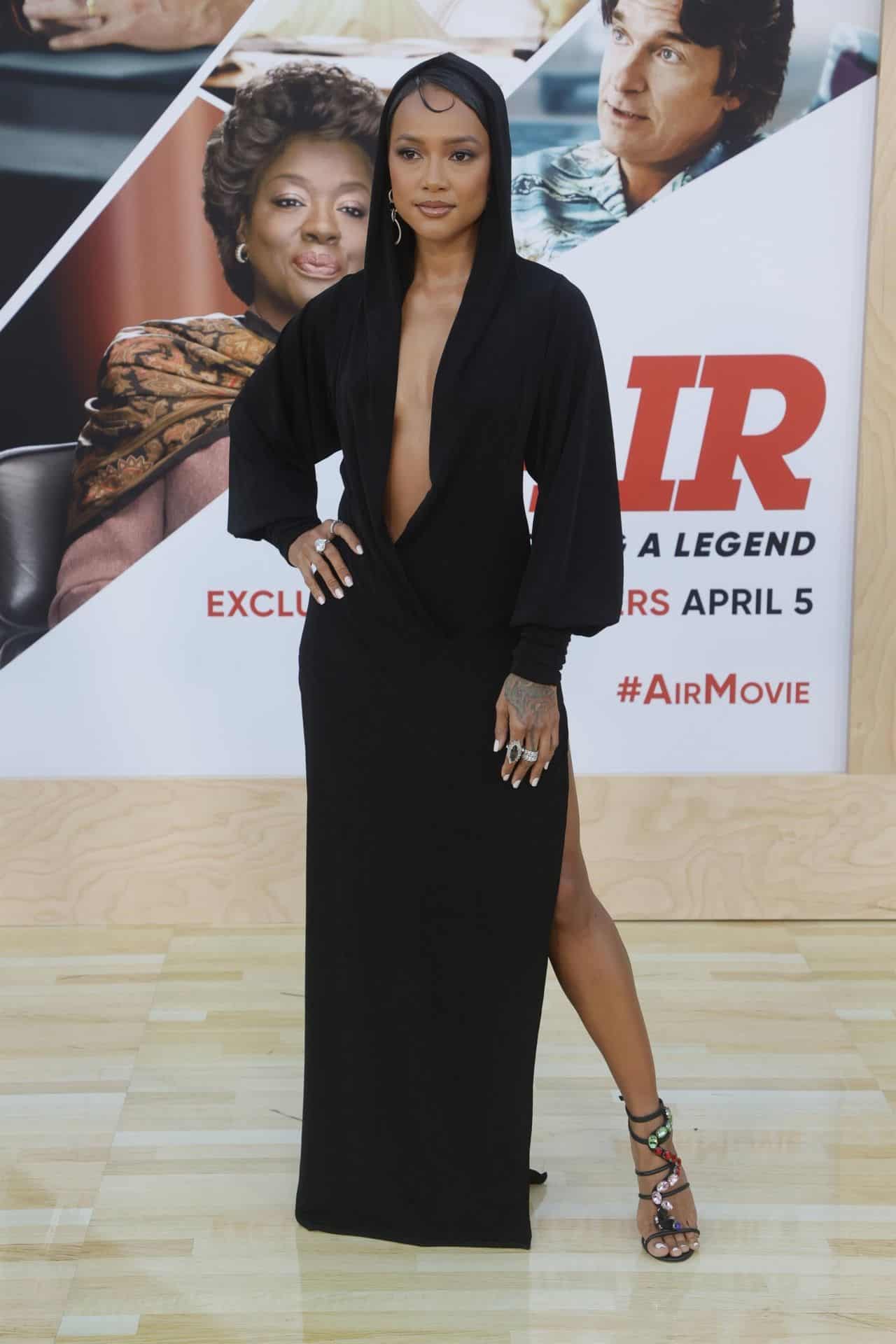 Karrueche Tran Dresses Up in Hooded Dress for "Air" Premiere in LA