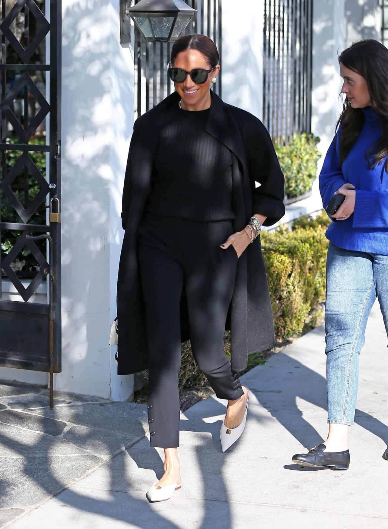 Meghan Markle Shows Off Her Street Style in a Sleek All-Black Outfit