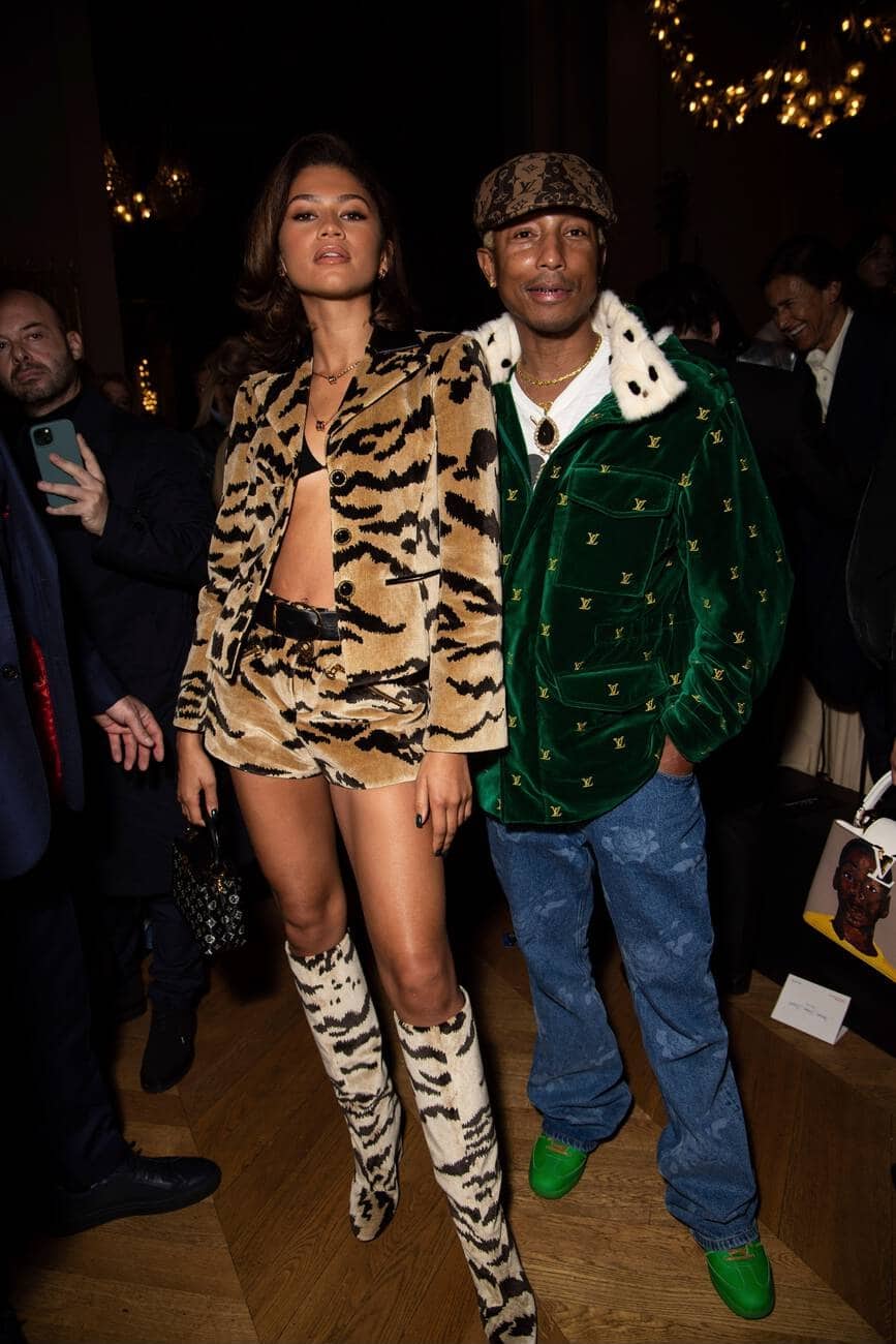 Zendaya in Tiger-Printed Outfit at Louis Vuitton’s Fall 2023 Fashion Show