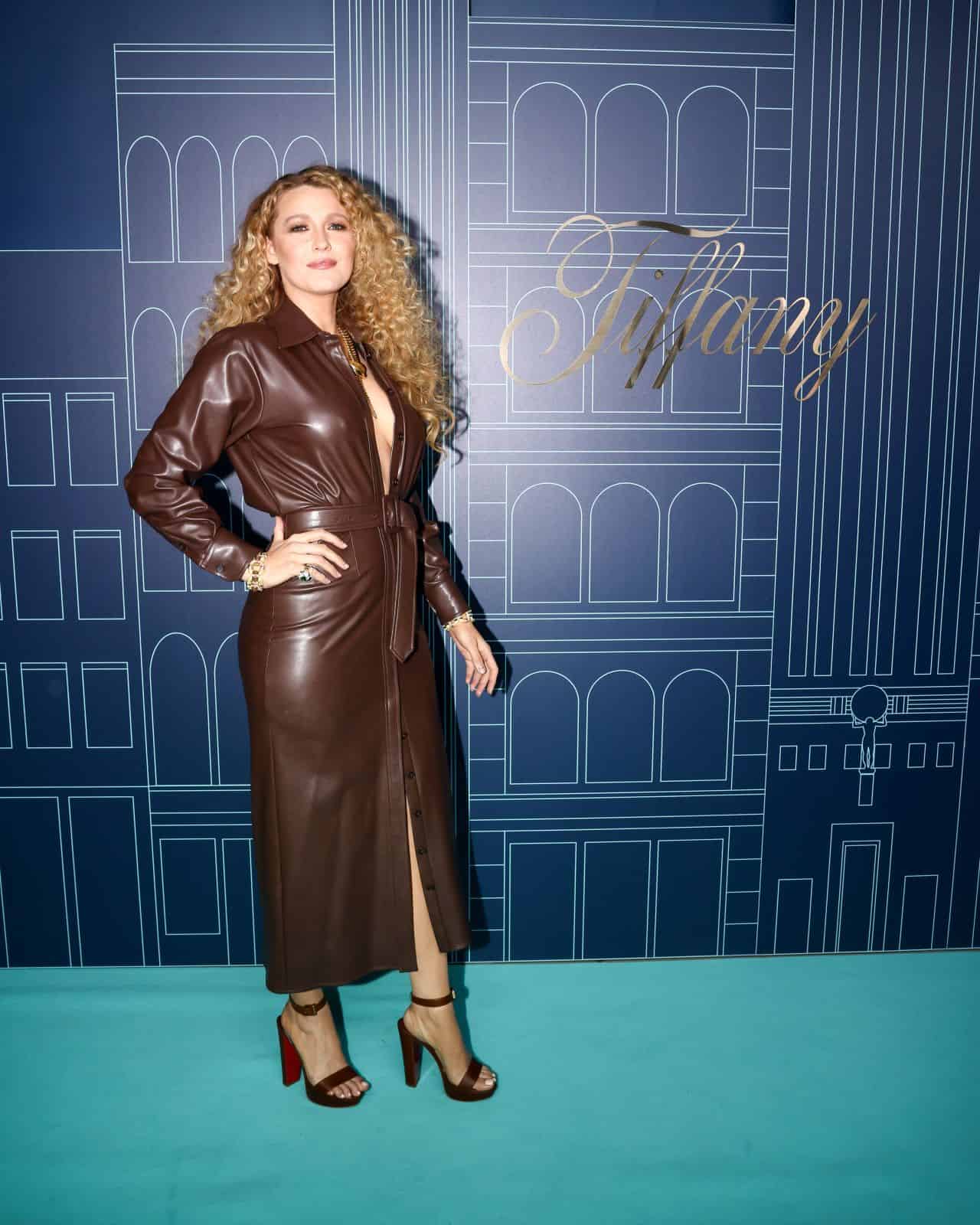 Blake Lively Rocks the Lux Leather Trend at Tiffany & Co. Reopening