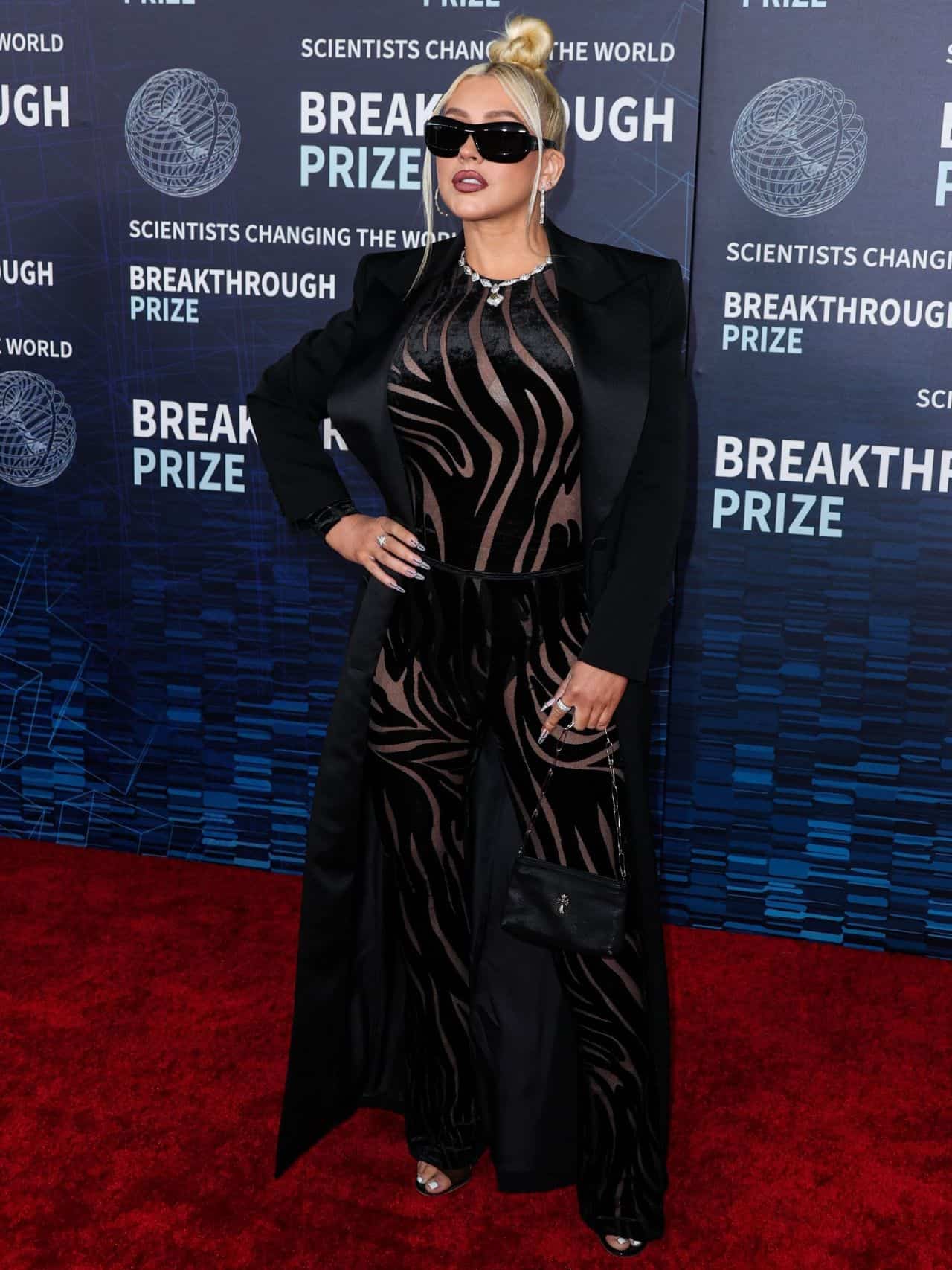 Christina Aguilera Attends the 2023 Breakthrough Prize Ceremony