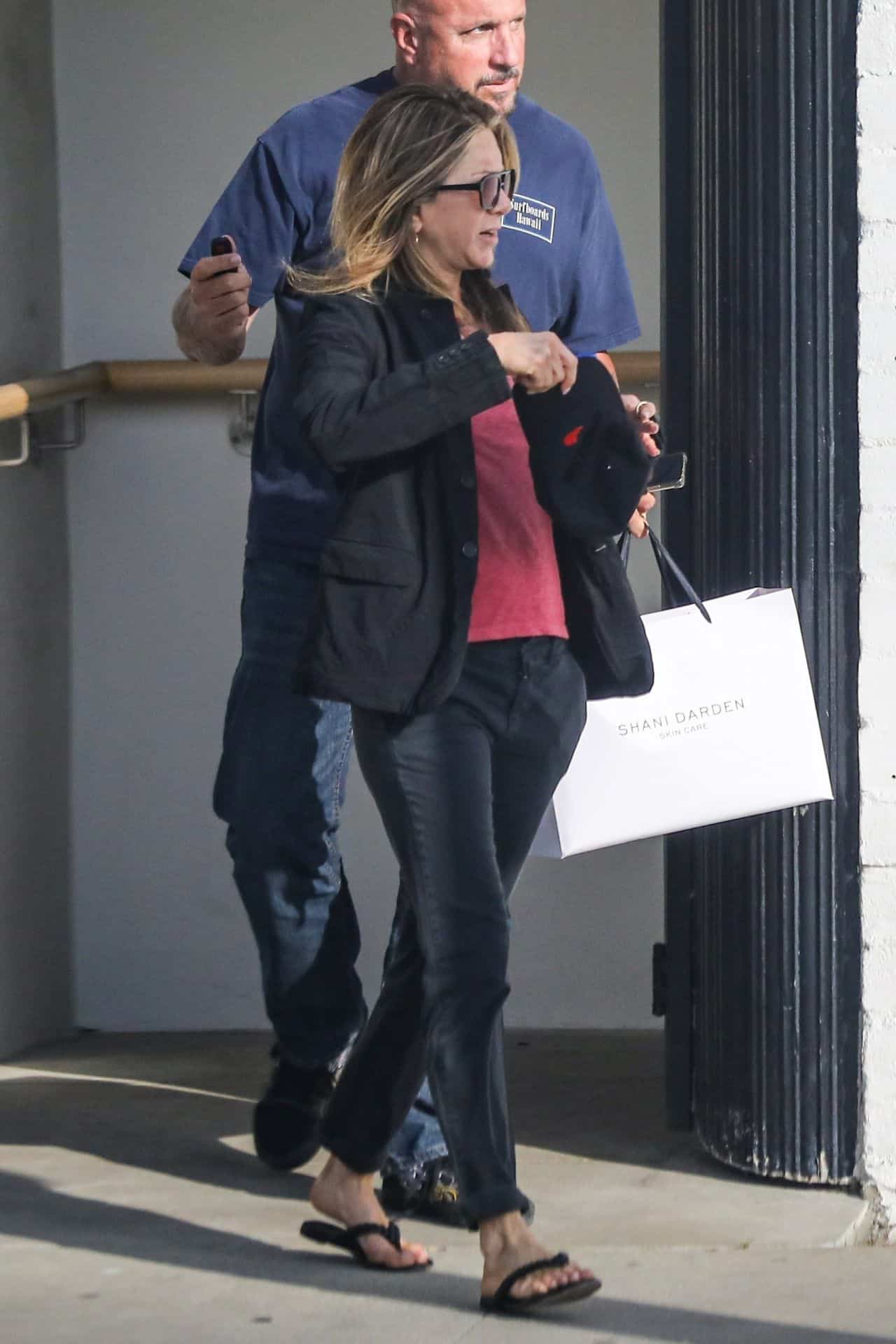 Jennifer Aniston Shows Off Her Effortless Style Outside the Beauty Salon