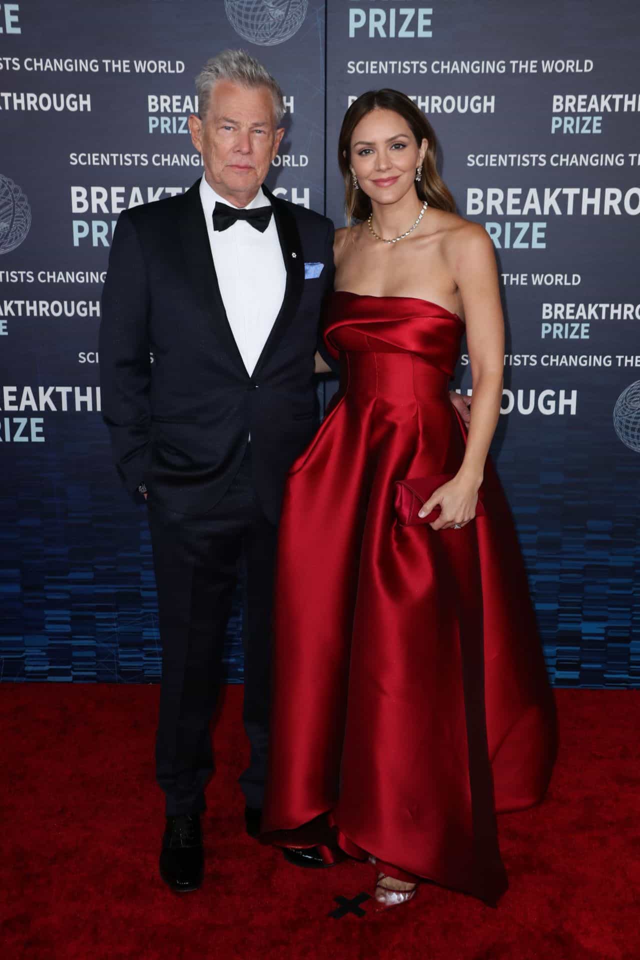 Katharine McPhee in Red Dress at the Breakthrough Prize Ceremony 2023