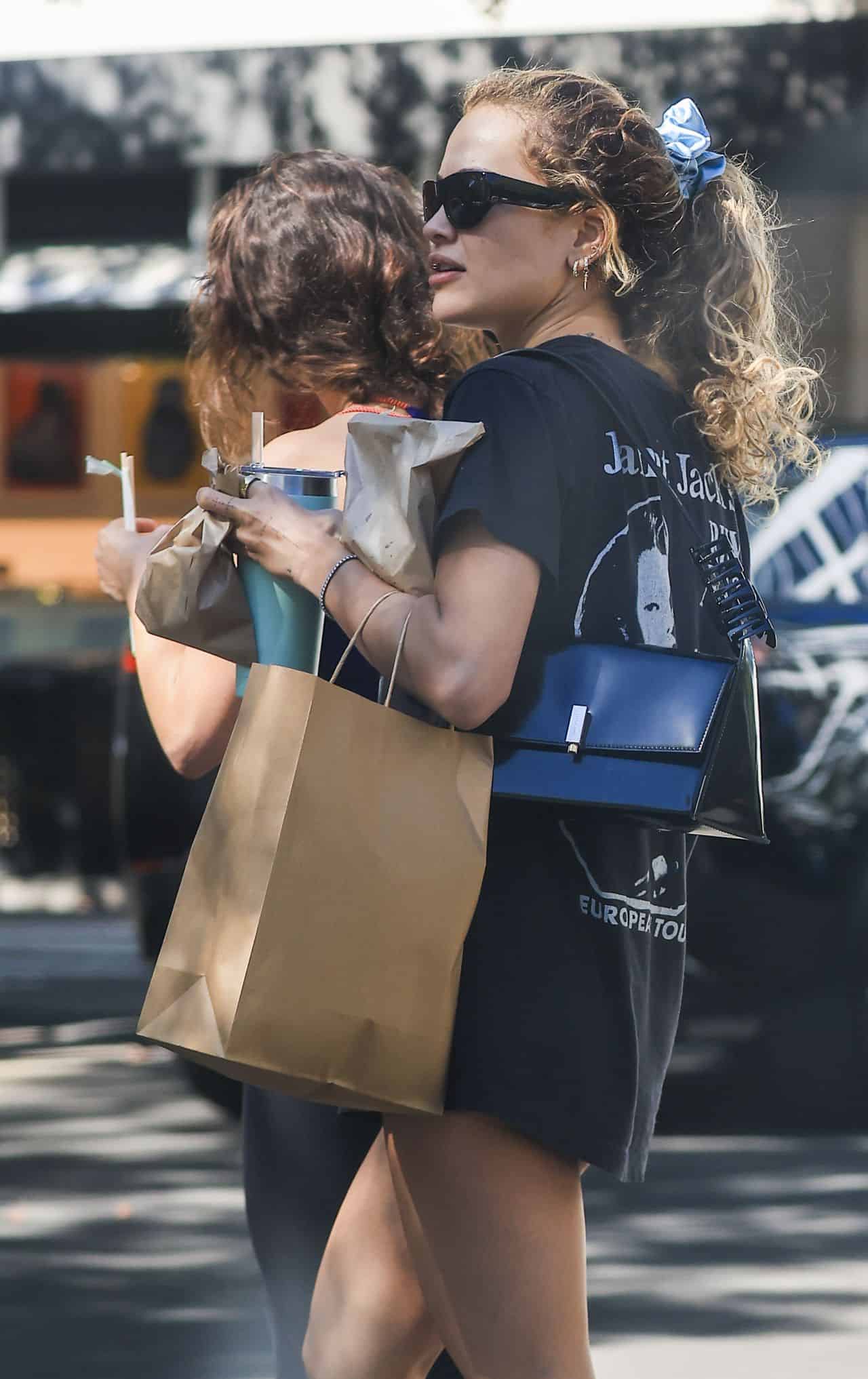 Rita Ora Looks Great in a Vintage Janet Jackson T-Shirt at Double Bay
