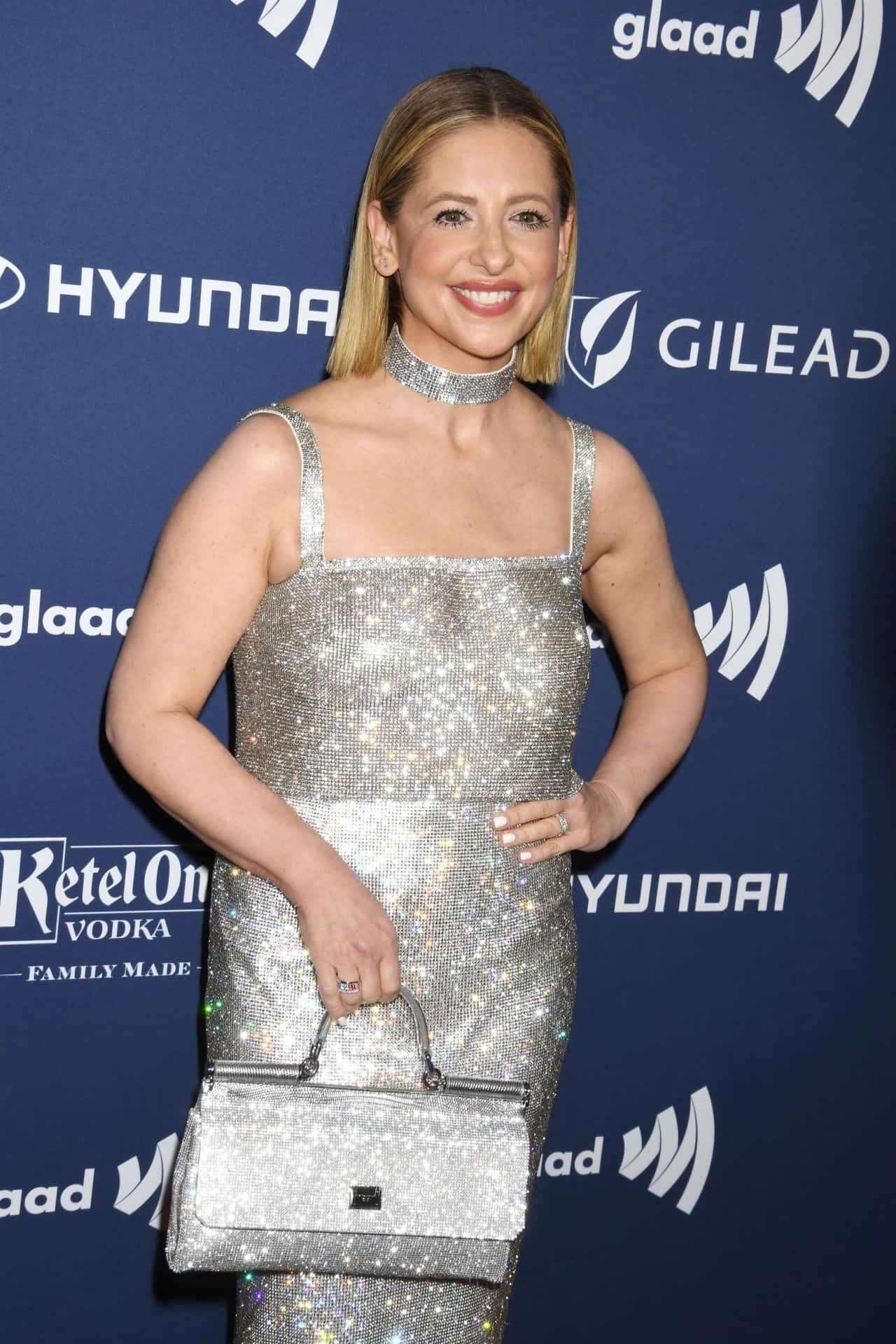 Sarah Michelle Gellar Glows in Silver Dress at GLAAD Media Awards 2023