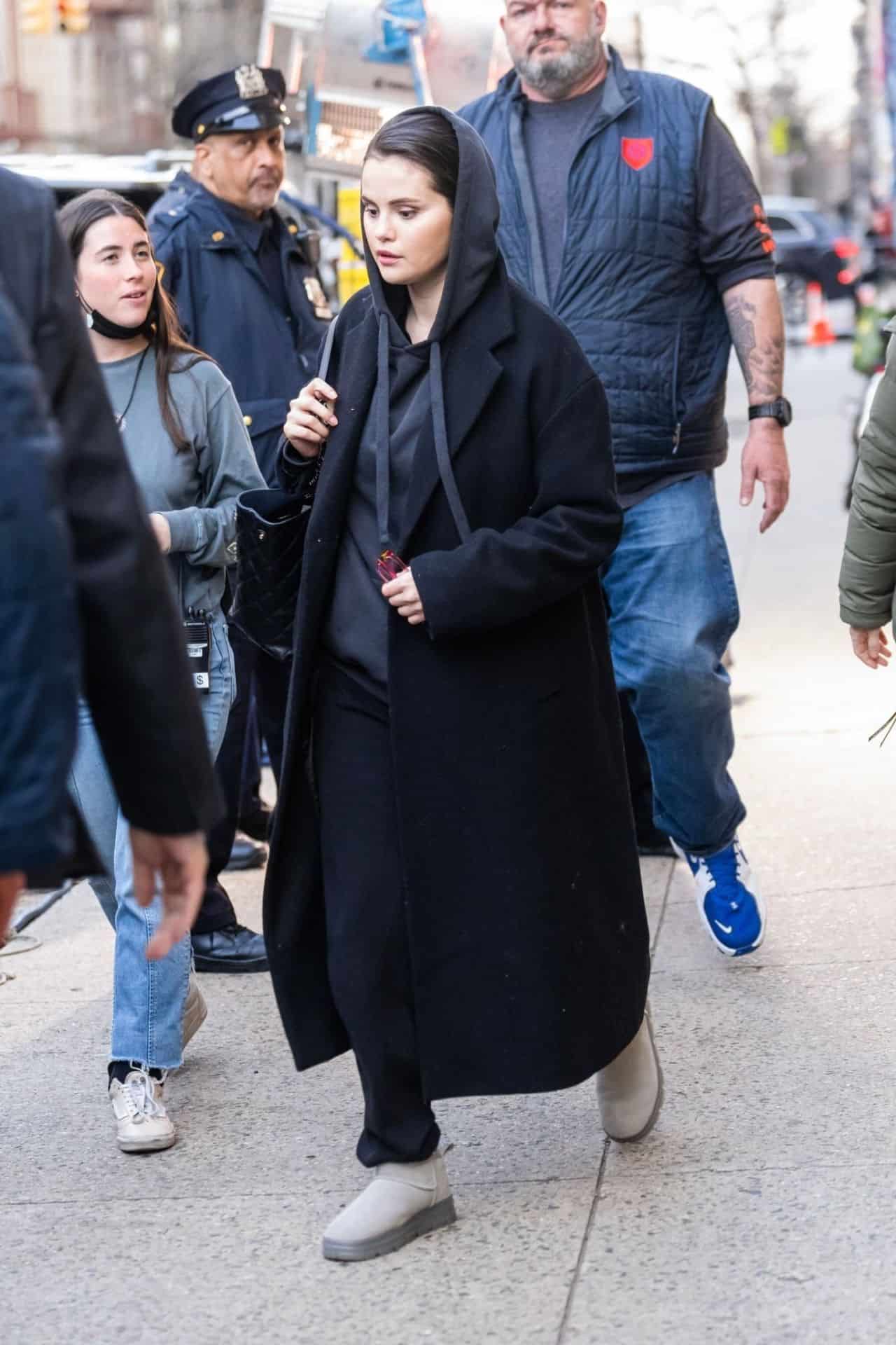 Selena Gomez Amazes in Cozy Winter Outfit on OMITB Set