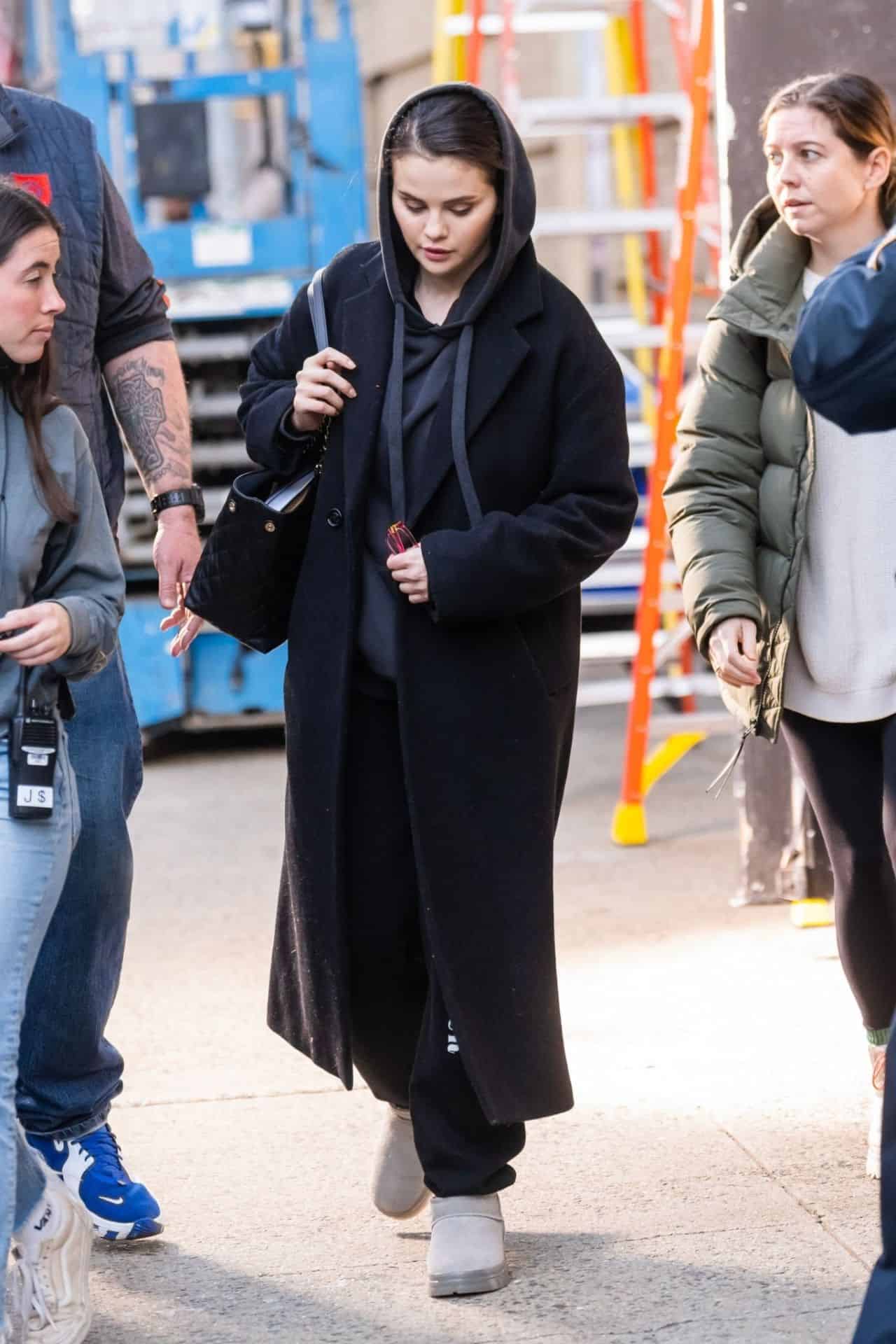 Selena Gomez Amazes in Cozy Winter Outfit on OMITB Set