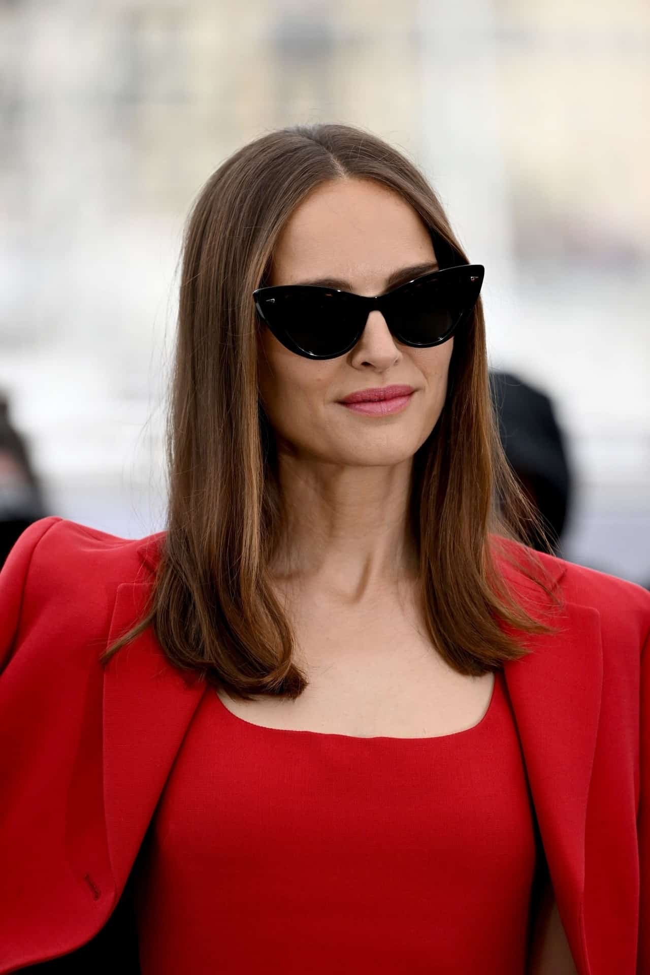 Natalie Portman in a Vibrant Red Dior Outfit at the Cannes Film Festival