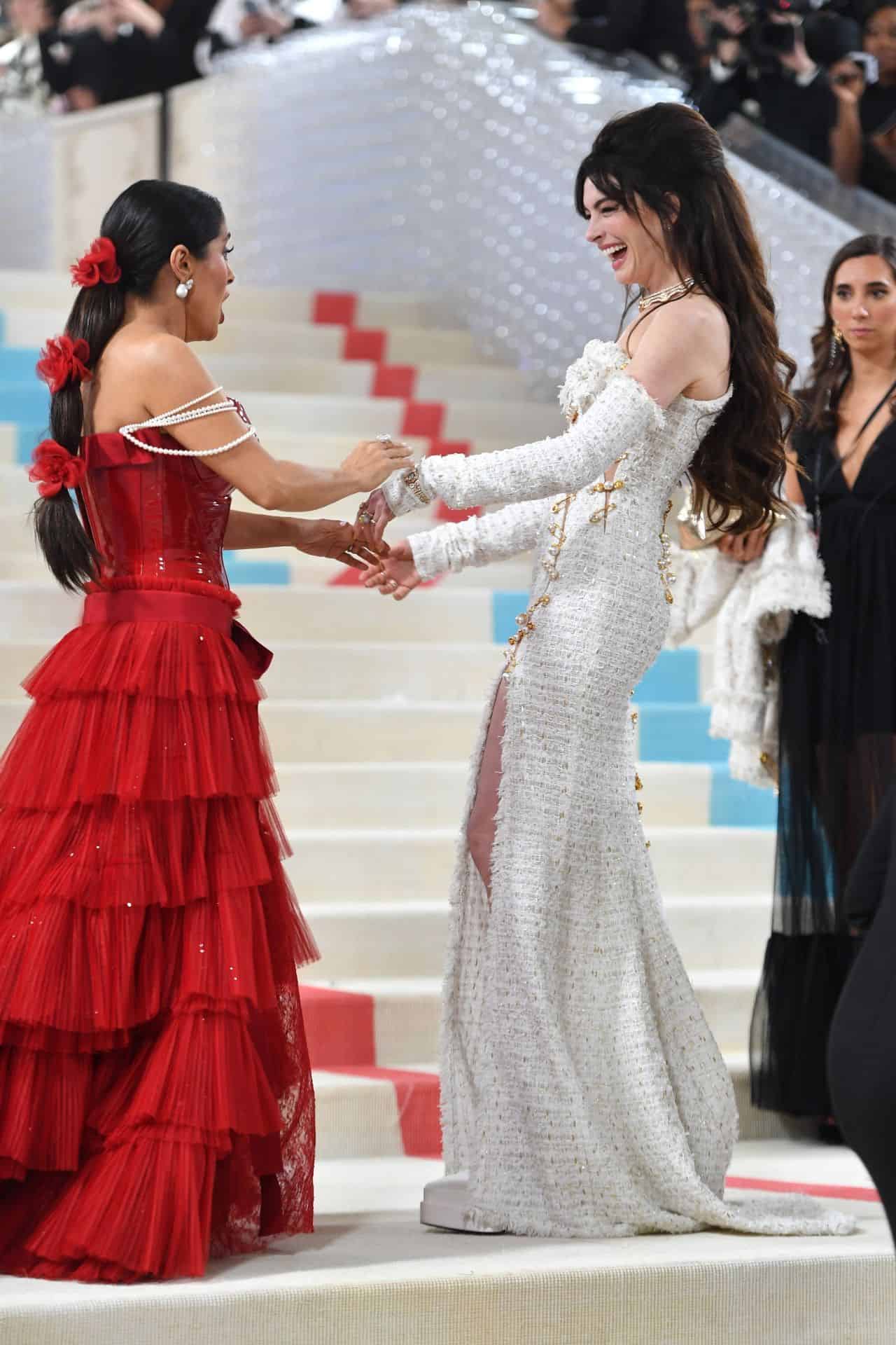 Salma Hayek Ignites the Met Gala 2023 in a Red Fiery Gucci Dress