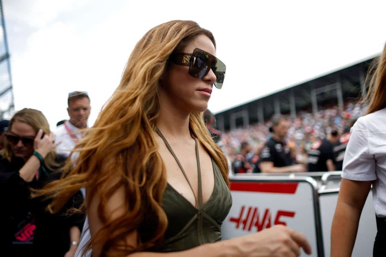 Shakira Captivates in Olive Green Bodysuit at F1 Grand Prix of Miami