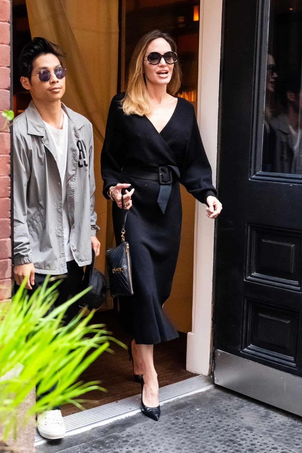 Angelina Jolie Radiates Elegance as She Steps Out with Son Pax in NYC