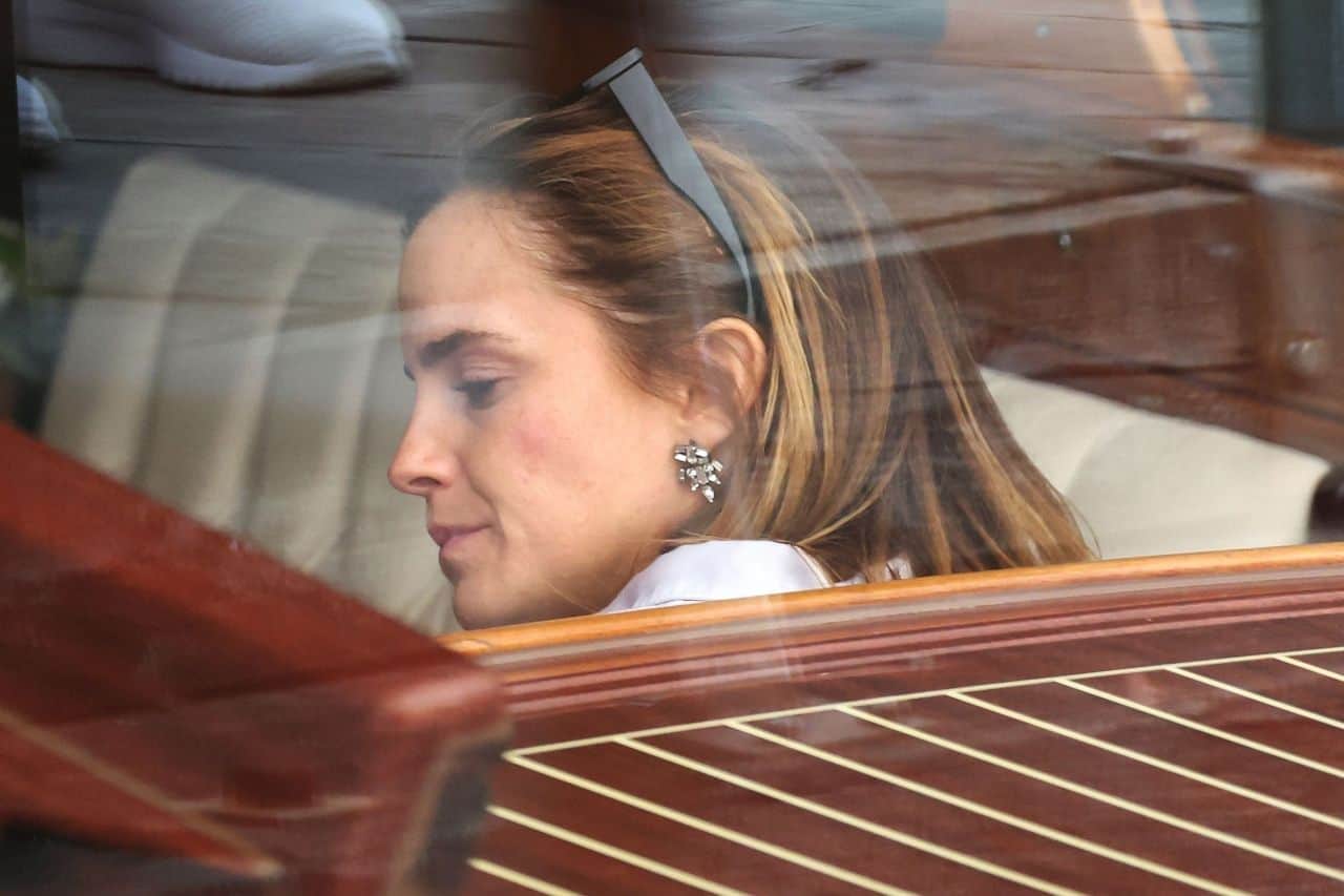 Emma Watson's Stylish Boat Ride to Fondazione Giorgio Cini Onlus in Venice