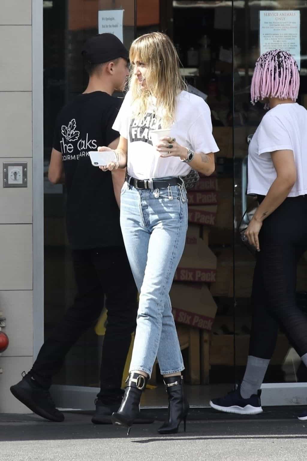 Miley Cyrus Models a Rock 'n' Roll Look for Lunch in LA with Her Ex
