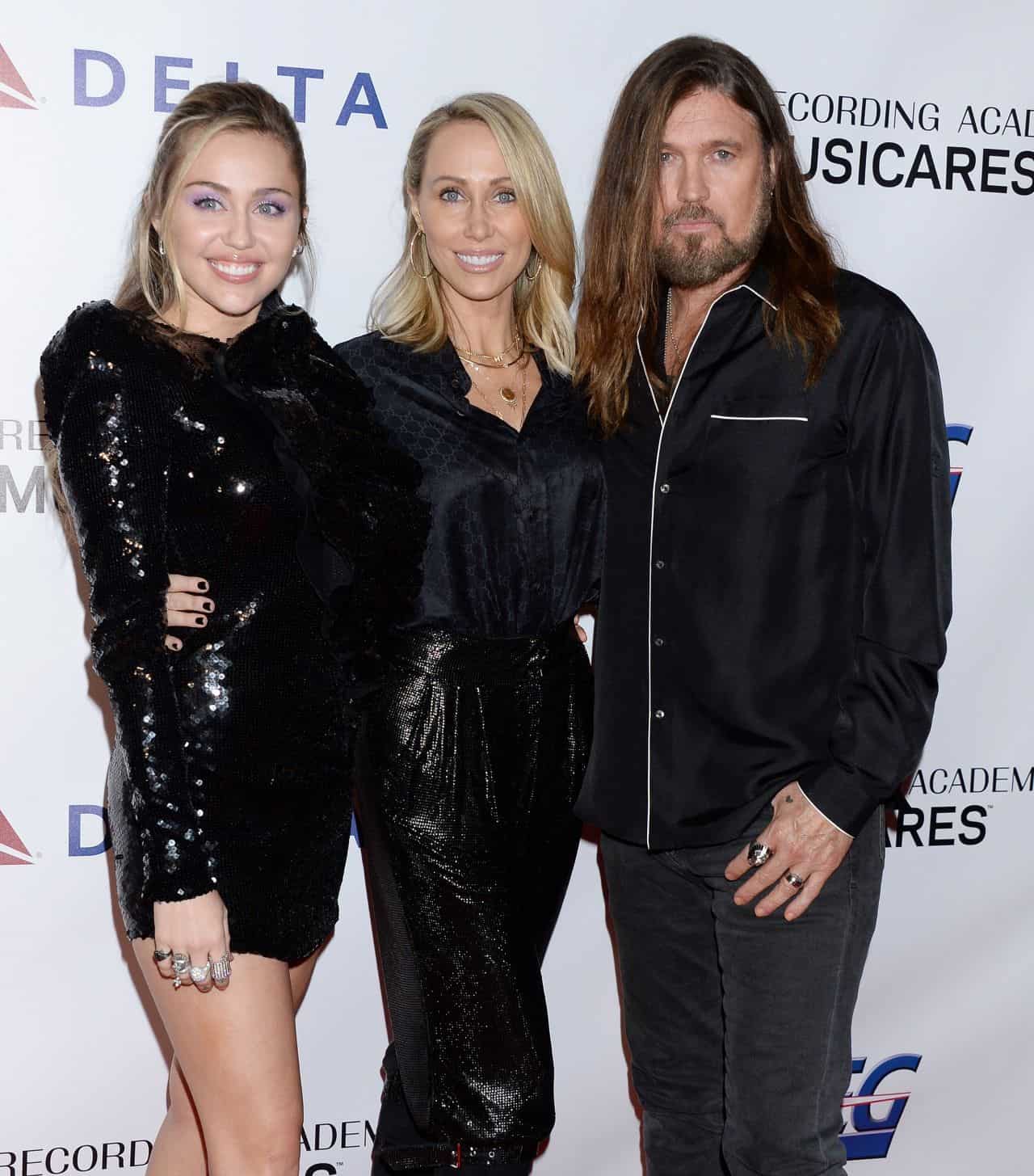 Miley Cyrus Shines in a Glamorous Little Black Dress at the MusiCares Event