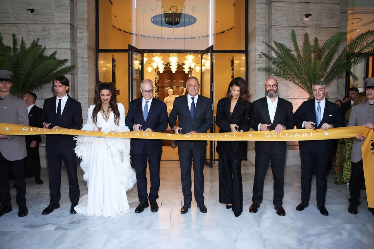 Priyanka Chopra Radiates Elegance at Bulgari Hotel Roma Opening in Rome
