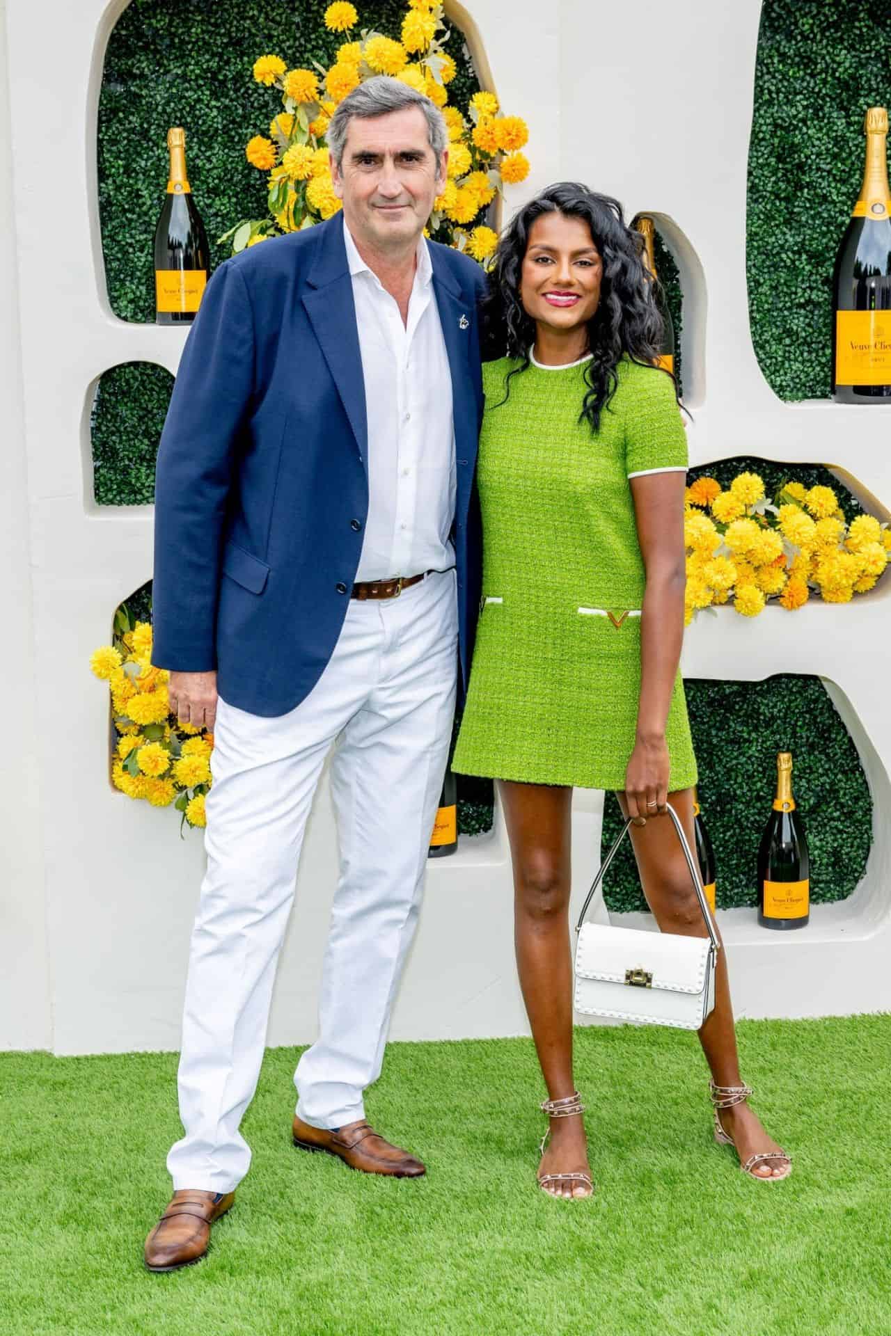 Simone Ashley Stuns in Green Tweed Valentino Dress at VC Polo Classic 2023
