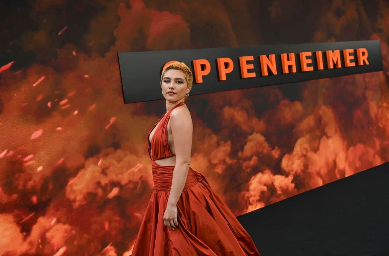 Florence Pugh Dazzles in Valentino's Orange Gown at Oppenheimer Premiere