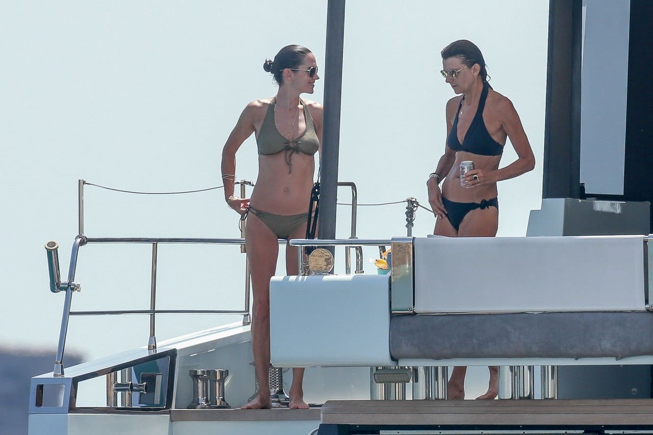 Jennifer Connelly Looks Sensational in Khaki Bikini on Yacht in Ibiza