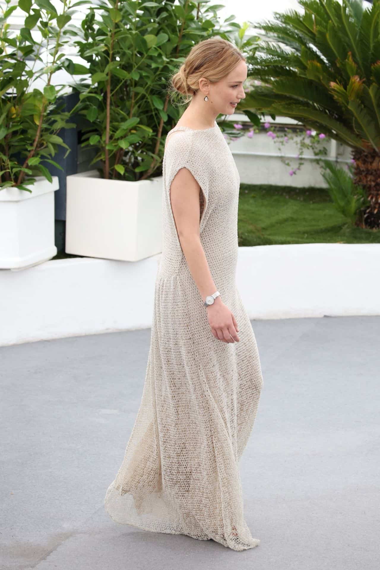 Jennifer Lawrence Brings the Heat in Crochet Dior Dress at Cannes