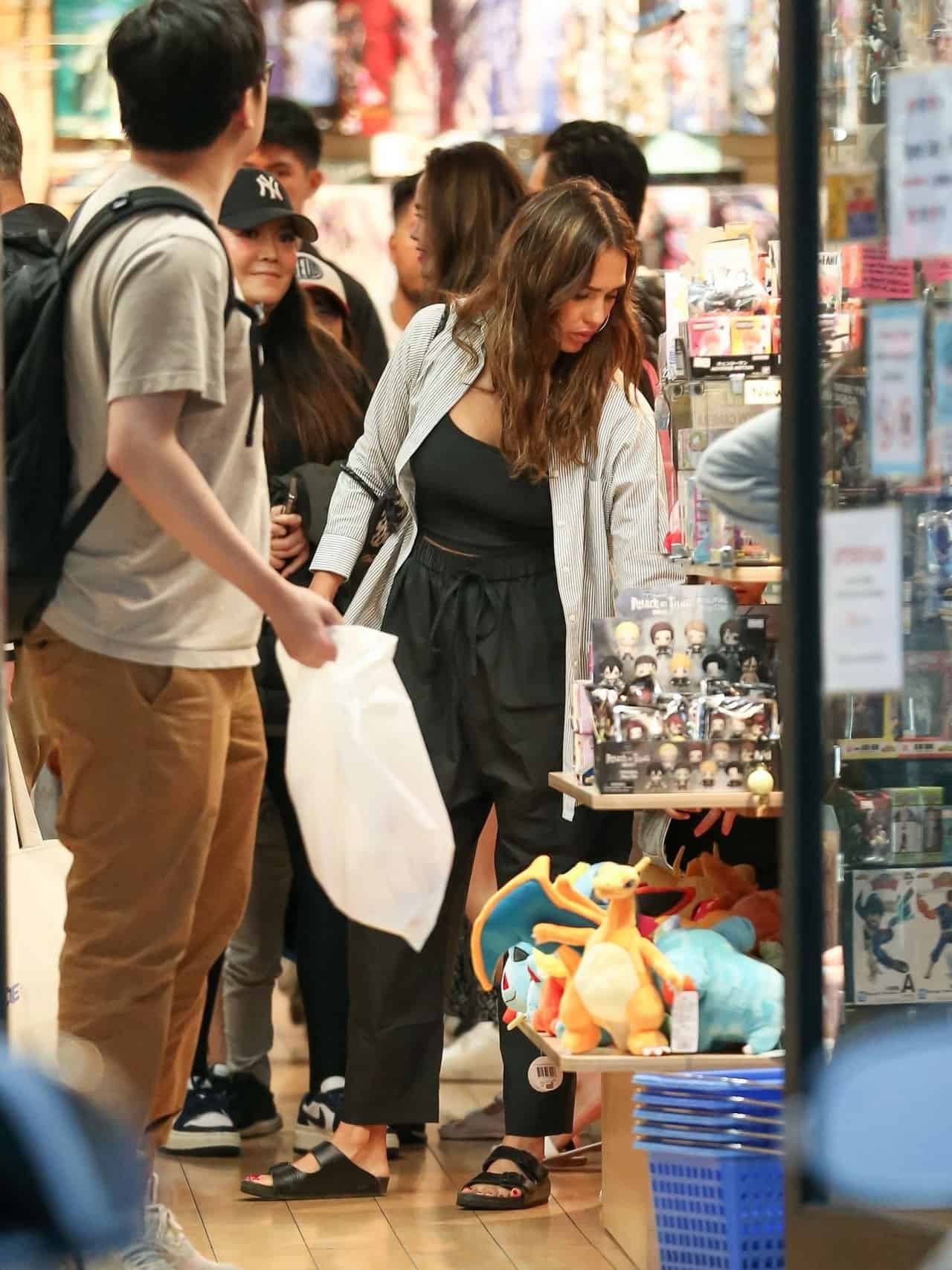 Jessica Alba and Husband Enjoy a Fun Day at the Toy Store in Los Angeles