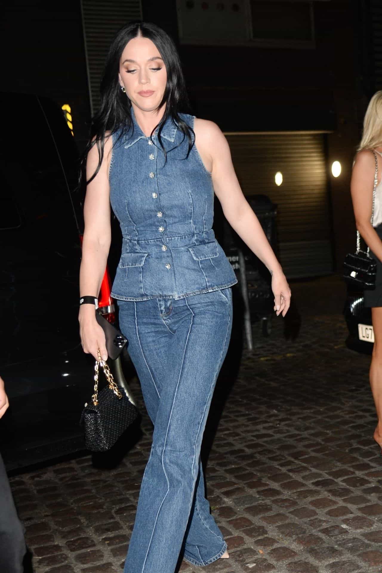 Katy Perry Rocks Double Denim at British Vogue x Self-Portrait Summer Party