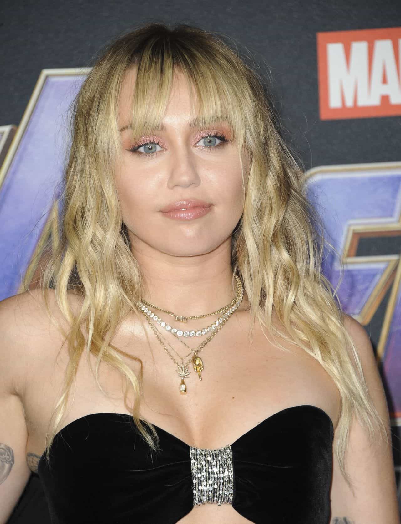 Miley Cyrus in Yves Saint Laurent Dress at Avengers: Endgame Premiere