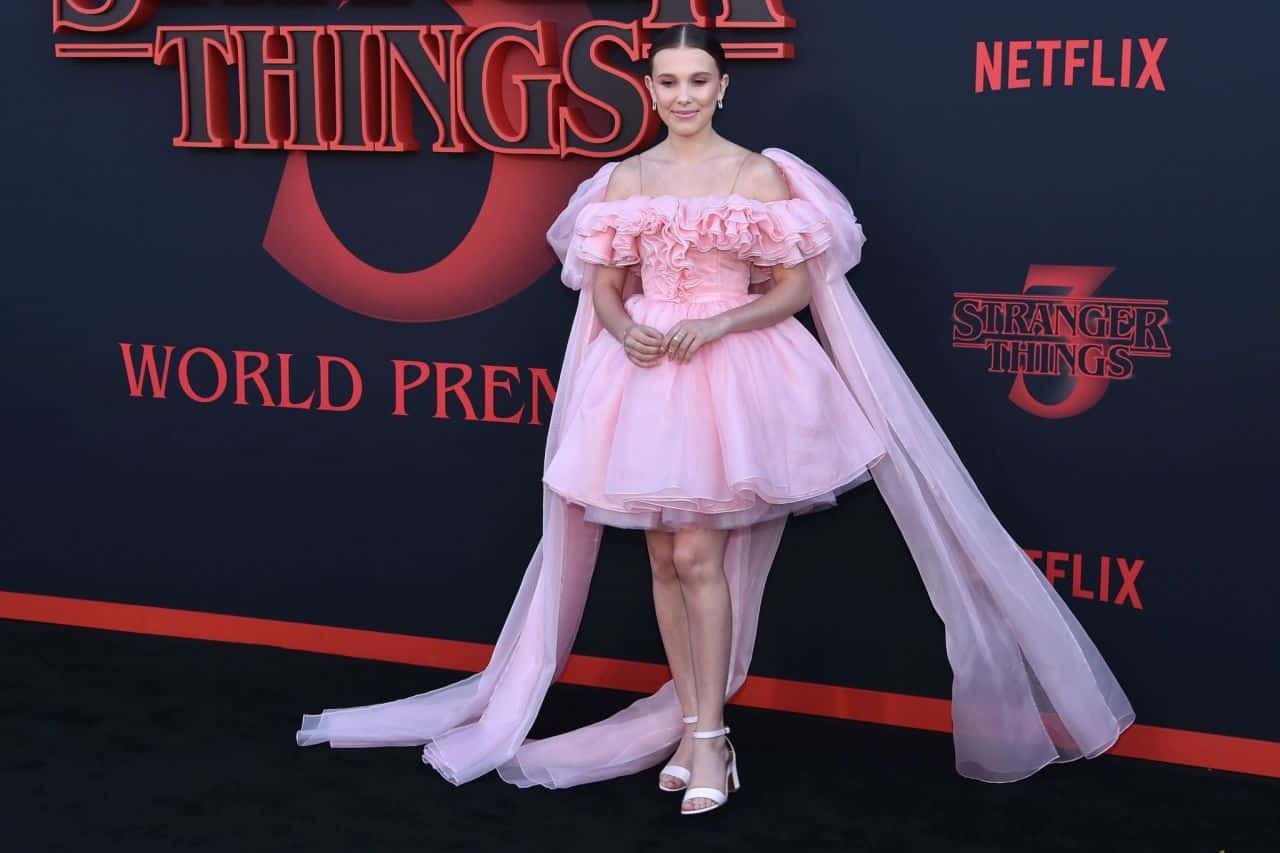 Millie Bobby Brown Stuns in Pink Rodarte Dress at "Stranger Things" Premiere