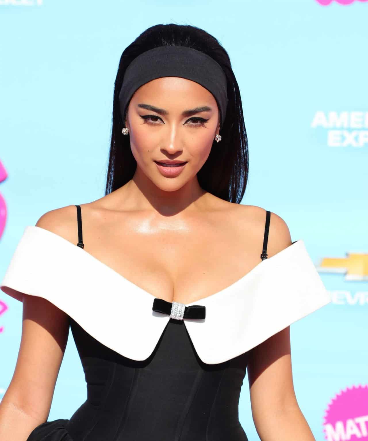 Shay Mitchell Flatters Her Figure in Shushu/Tong Dress at "Barbie" Premiere