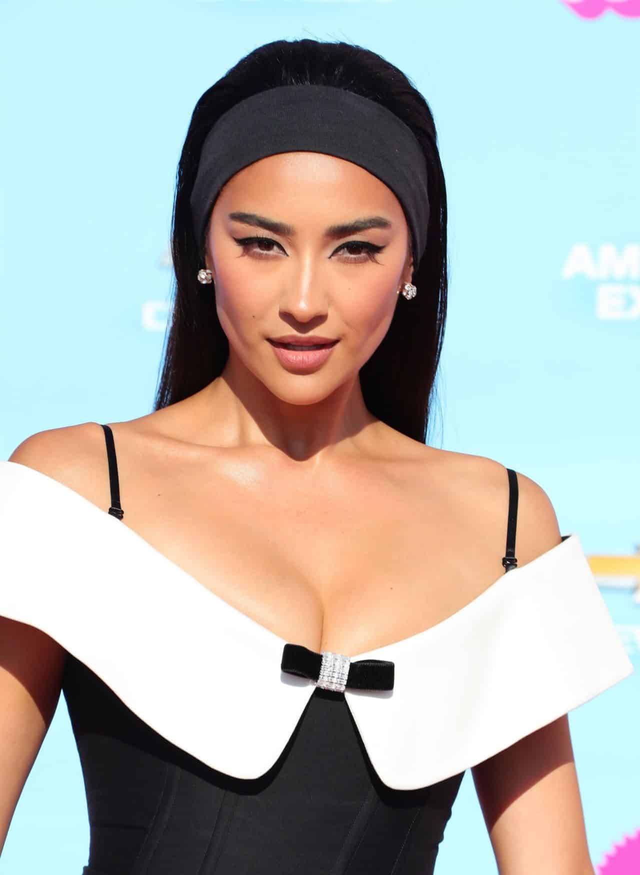 Shay Mitchell Flatters Her Figure in Shushu/Tong Dress at "Barbie" Premiere