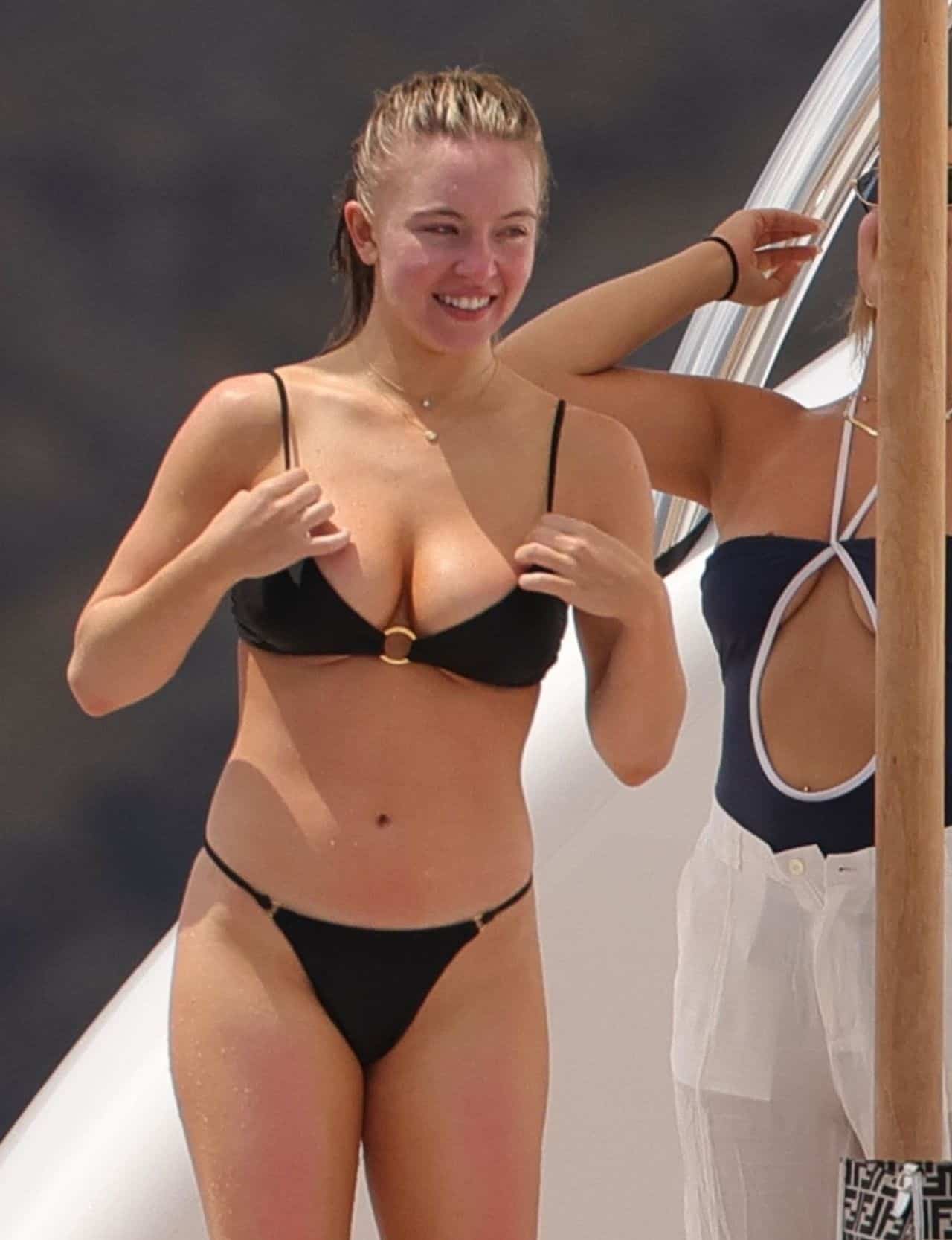 Sydney Sweeney Soaks Up the Summer in Ibiza and Models Chic Black Bikini