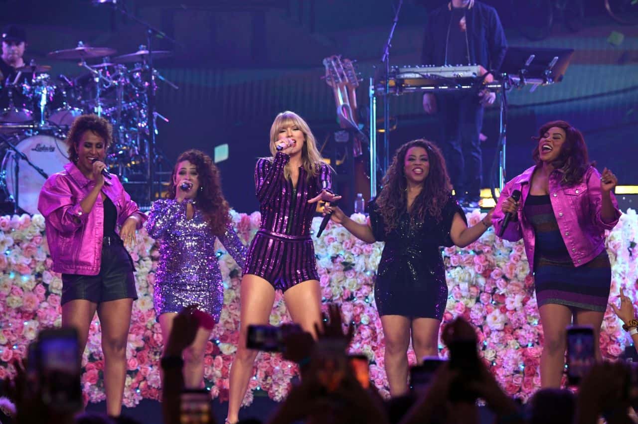 Taylor Swift Sparkles in a Romper at the Amazon Prime Day Concert in NYC