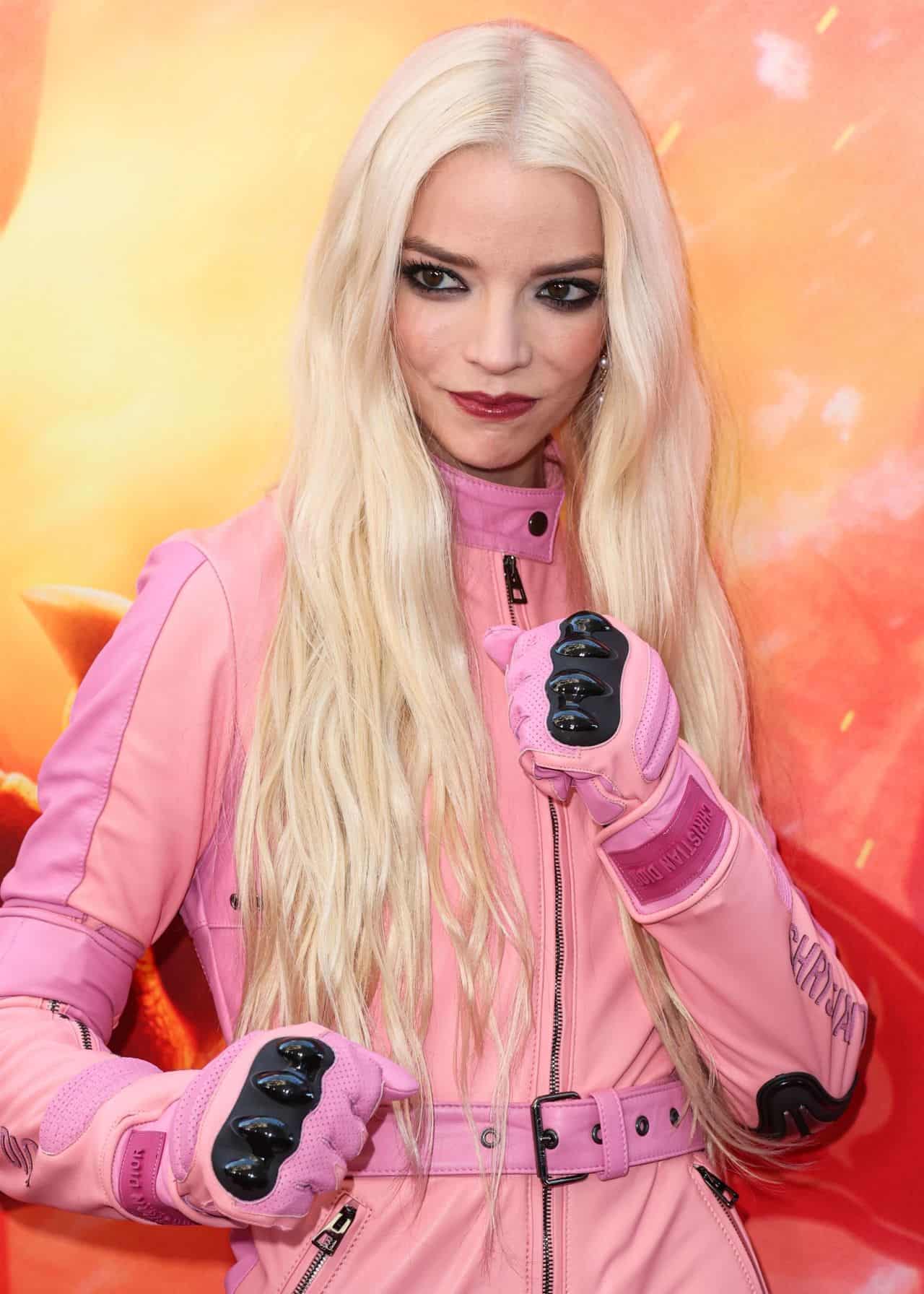 Anya Taylor-Joy Channels Princess Peach in Head-to-Toe Pink Jumpsuit