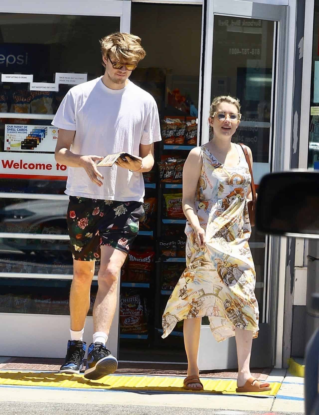 Emma Roberts Keeps It Casual in Printed Sundress for Target Run