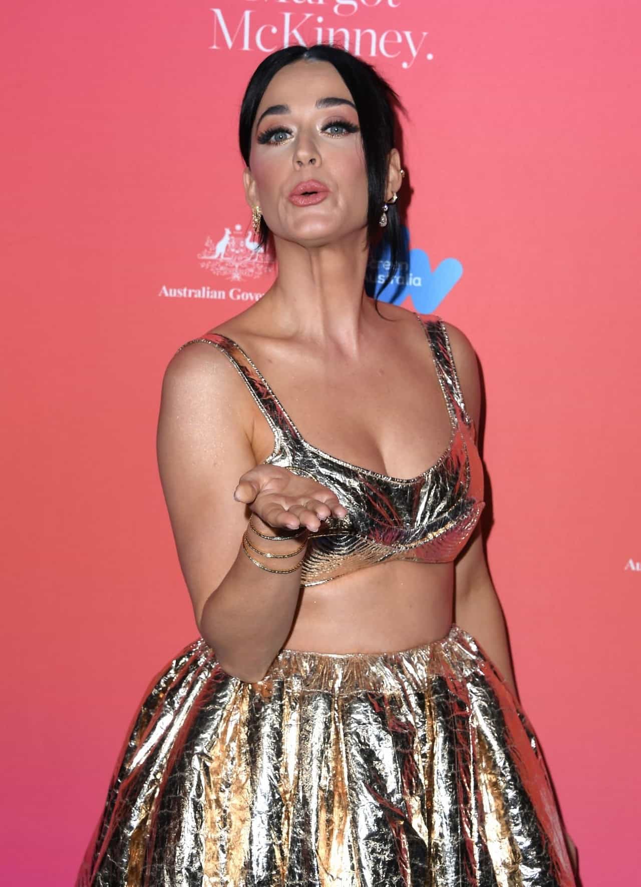Katy Perry Dazzles in Zimmermann Crop Top and Skirt at G'Day USA Arts Gala
