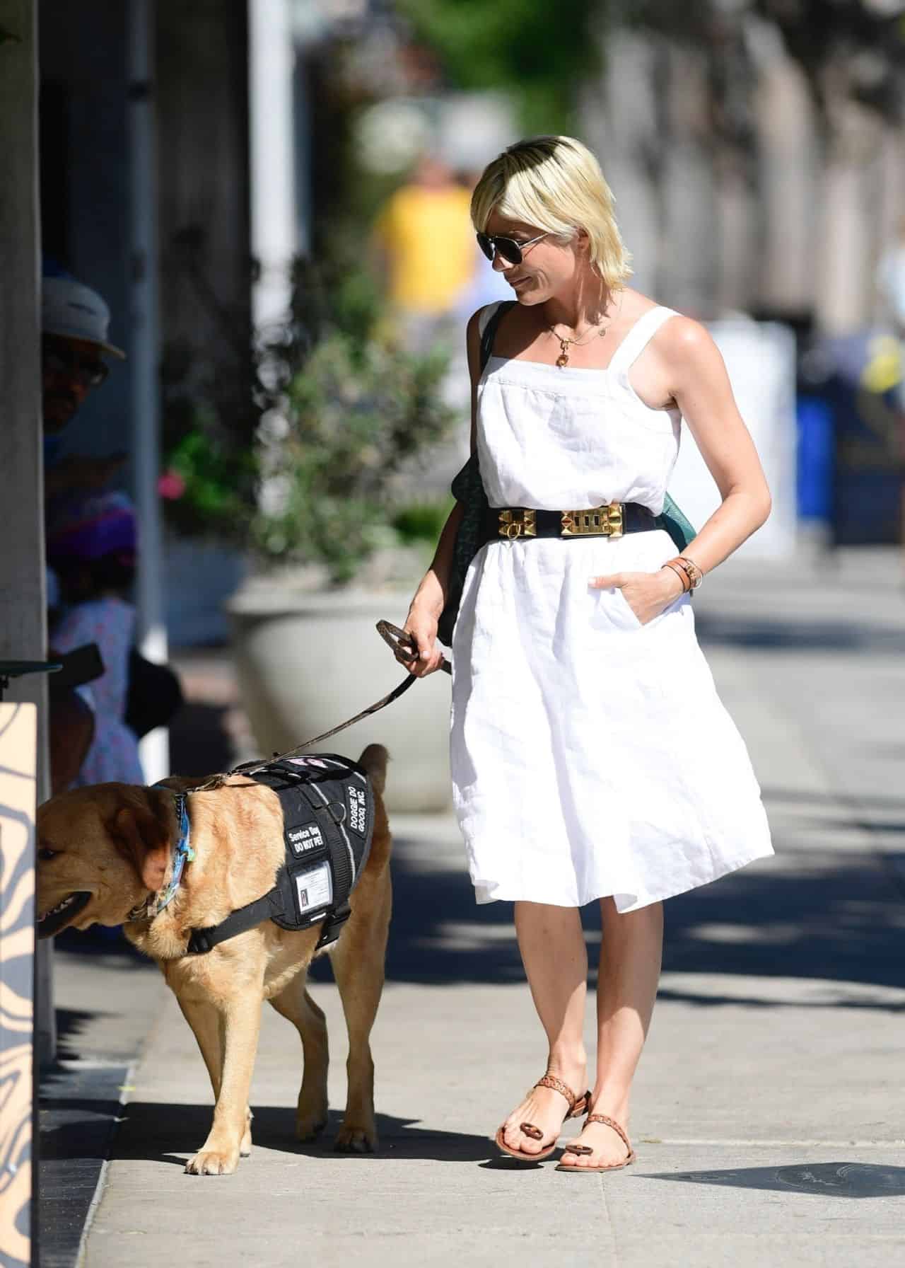 Selma Blair Enjoys Coffee Run with Service Dog Scout in LA